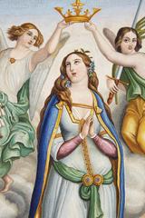 Fine and Rare Italian Micromosaic Plaque of Sainte Philomene Rome, circa 1860
