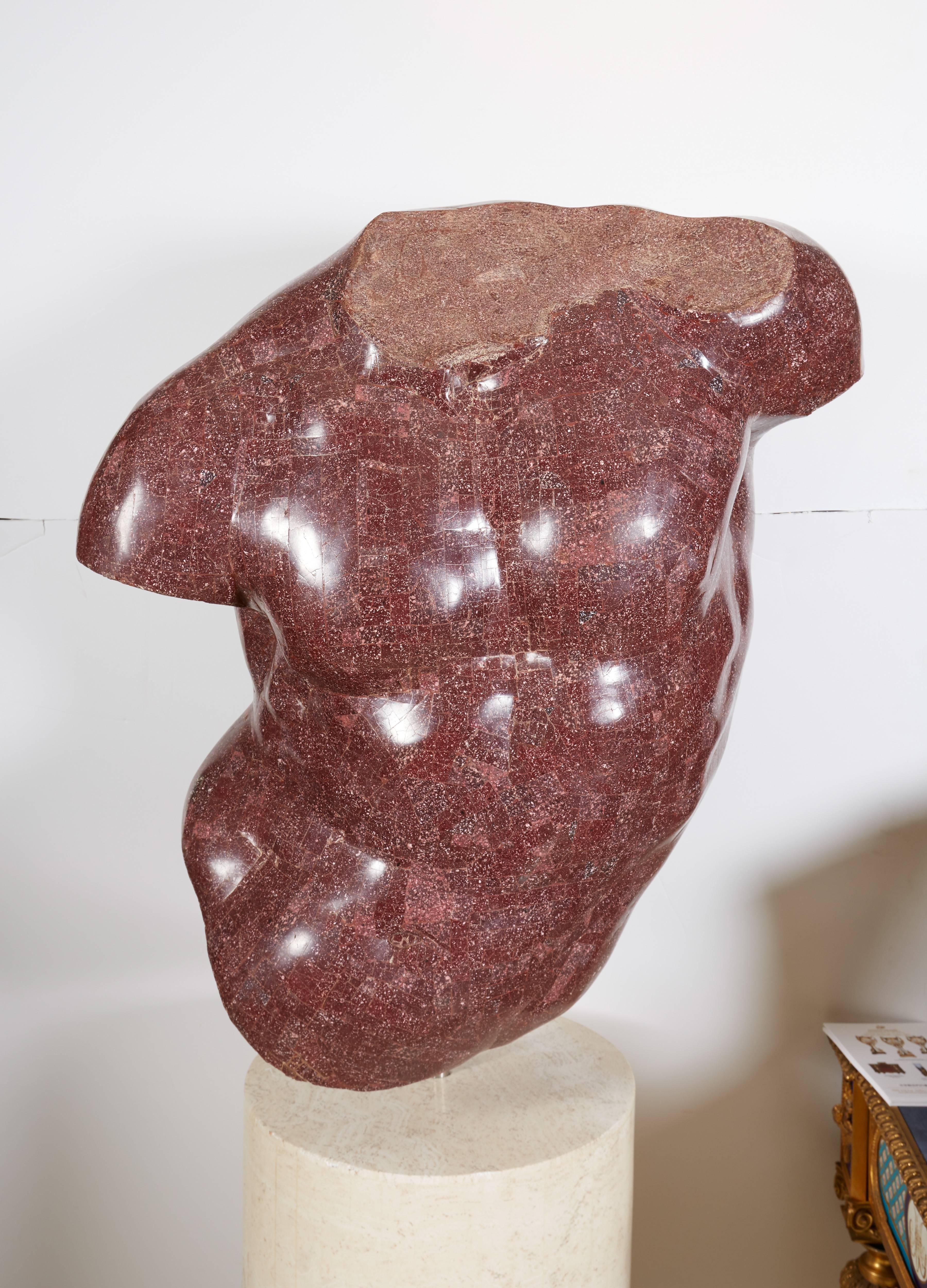 Great Britain (UK) Italian Porphyry Veneered Model of a Torso, after the Antique, Anthony Redmile For Sale
