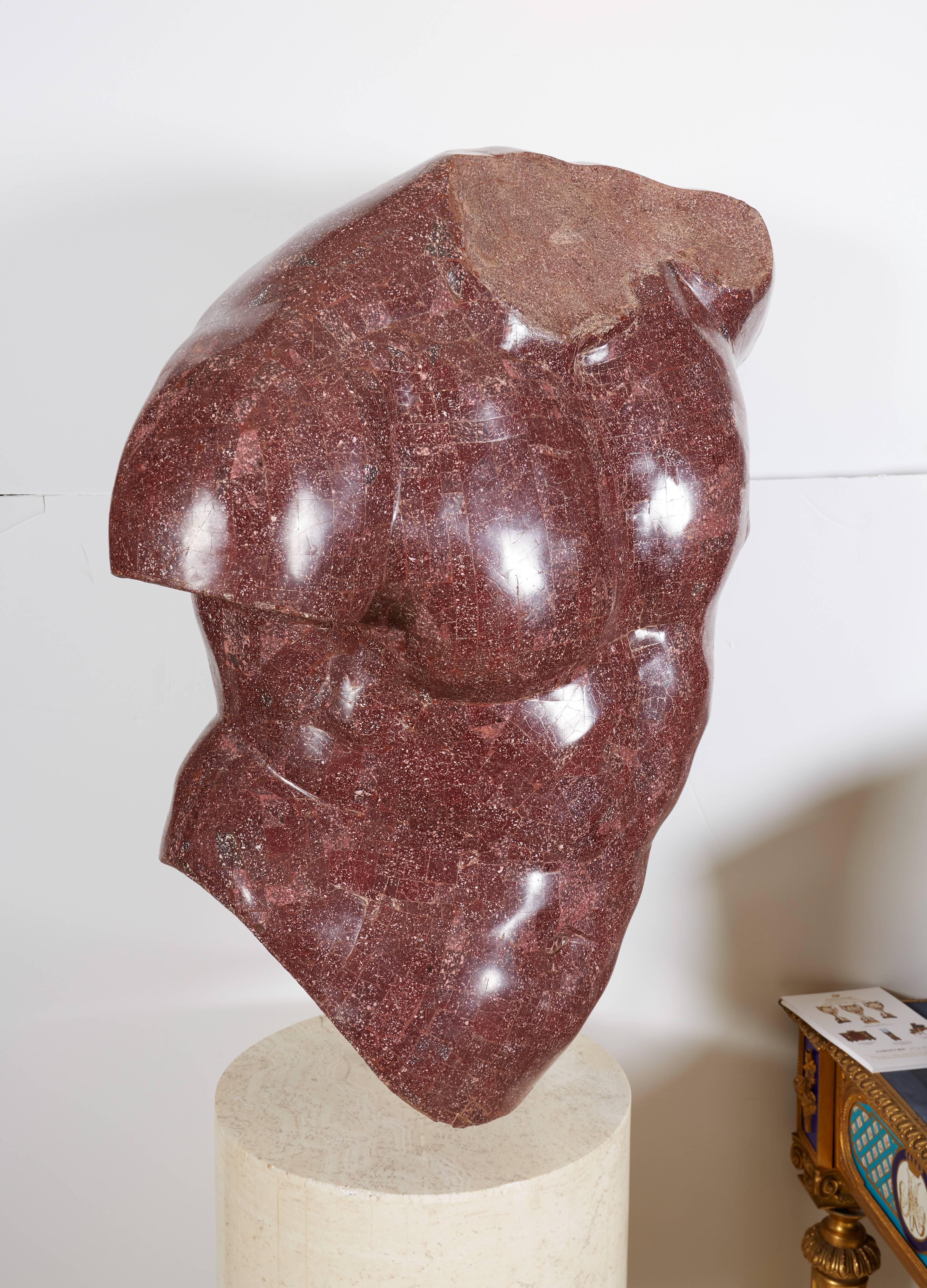 Italian Porphyry Veneered Model of a Torso, after the Antique, Anthony Redmile In Good Condition For Sale In New York, NY
