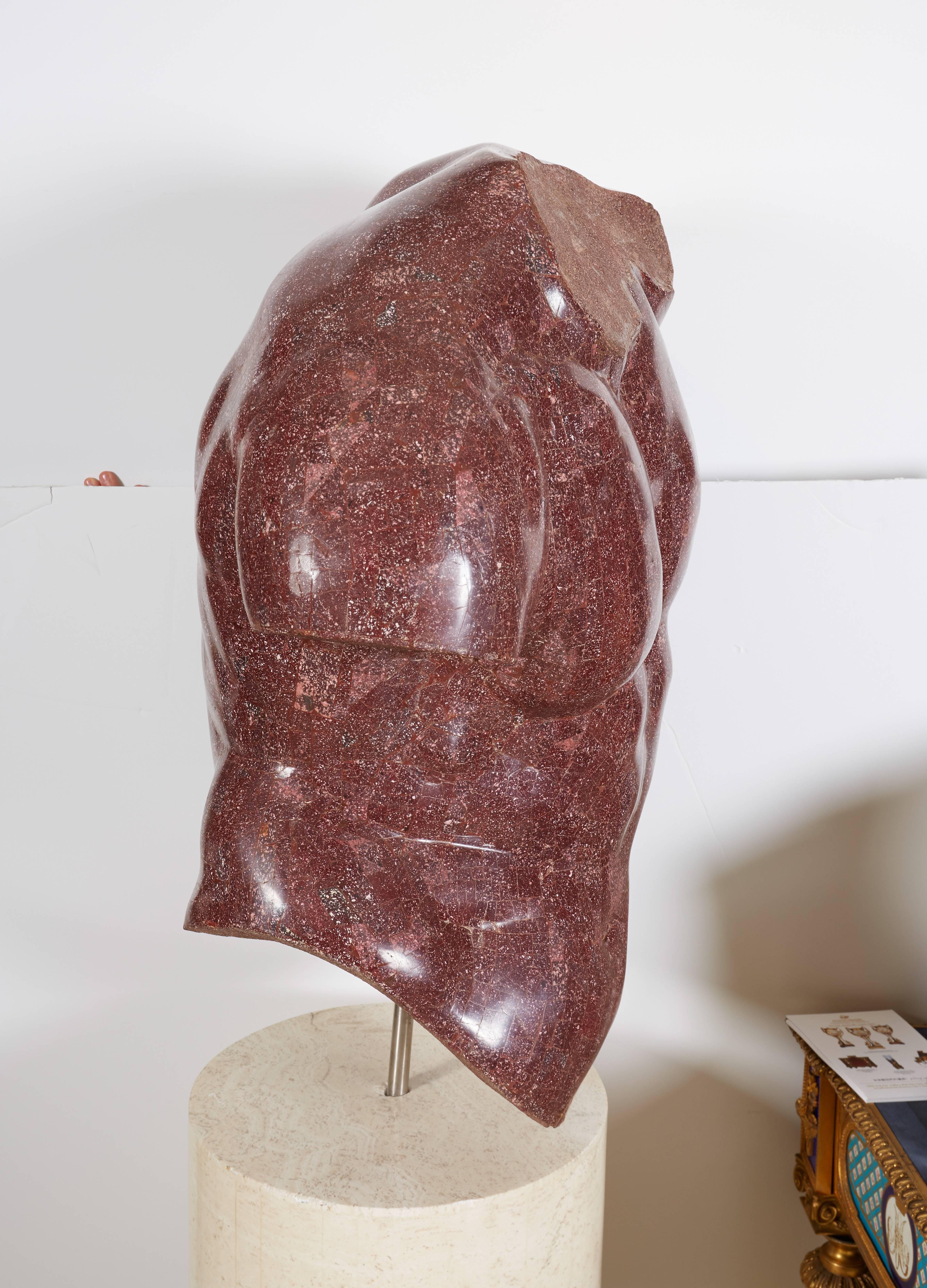 20th Century Italian Porphyry Veneered Model of a Torso, after the Antique, Anthony Redmile For Sale