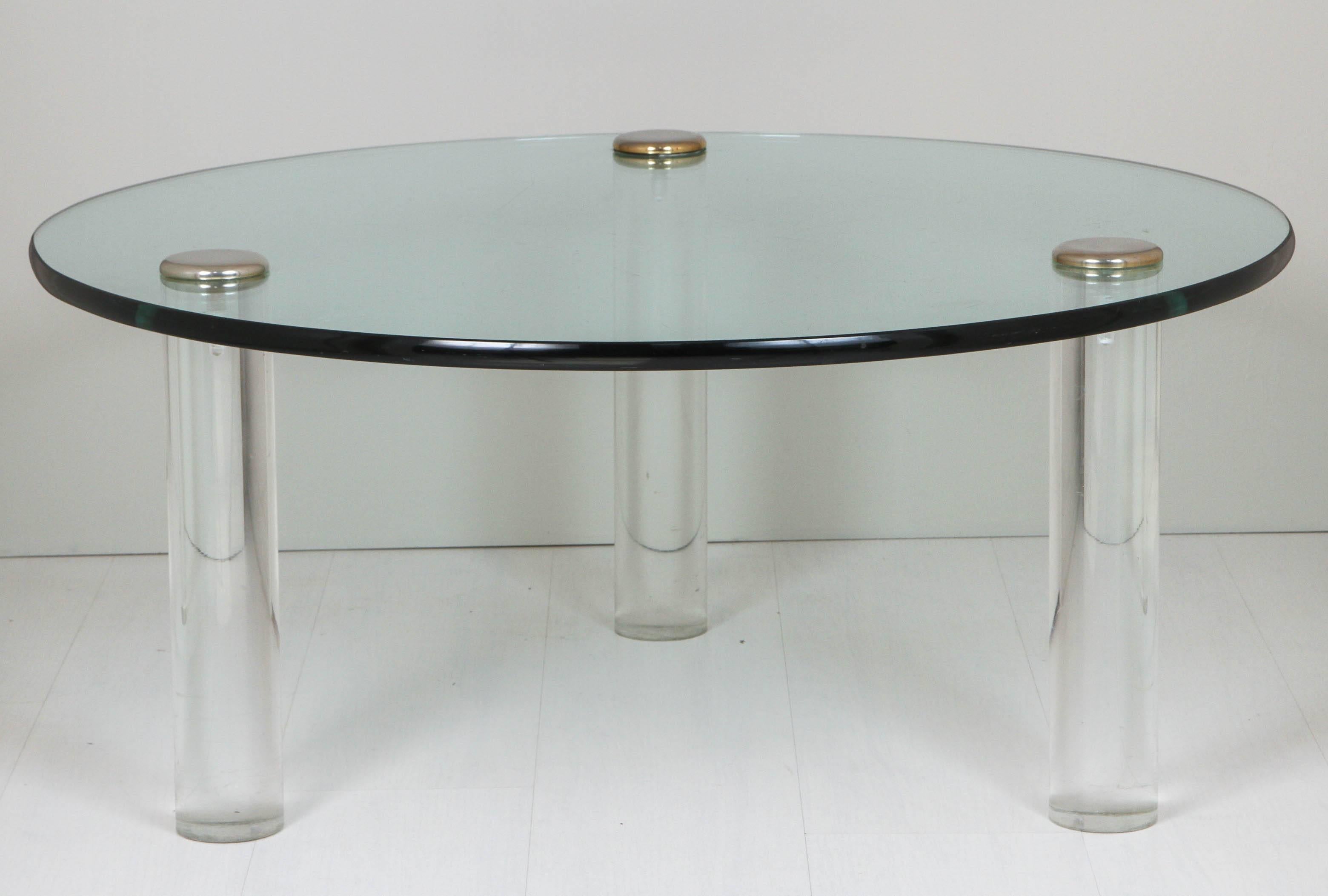 American Leon Rosen for Pace Glass Top Coffee Table