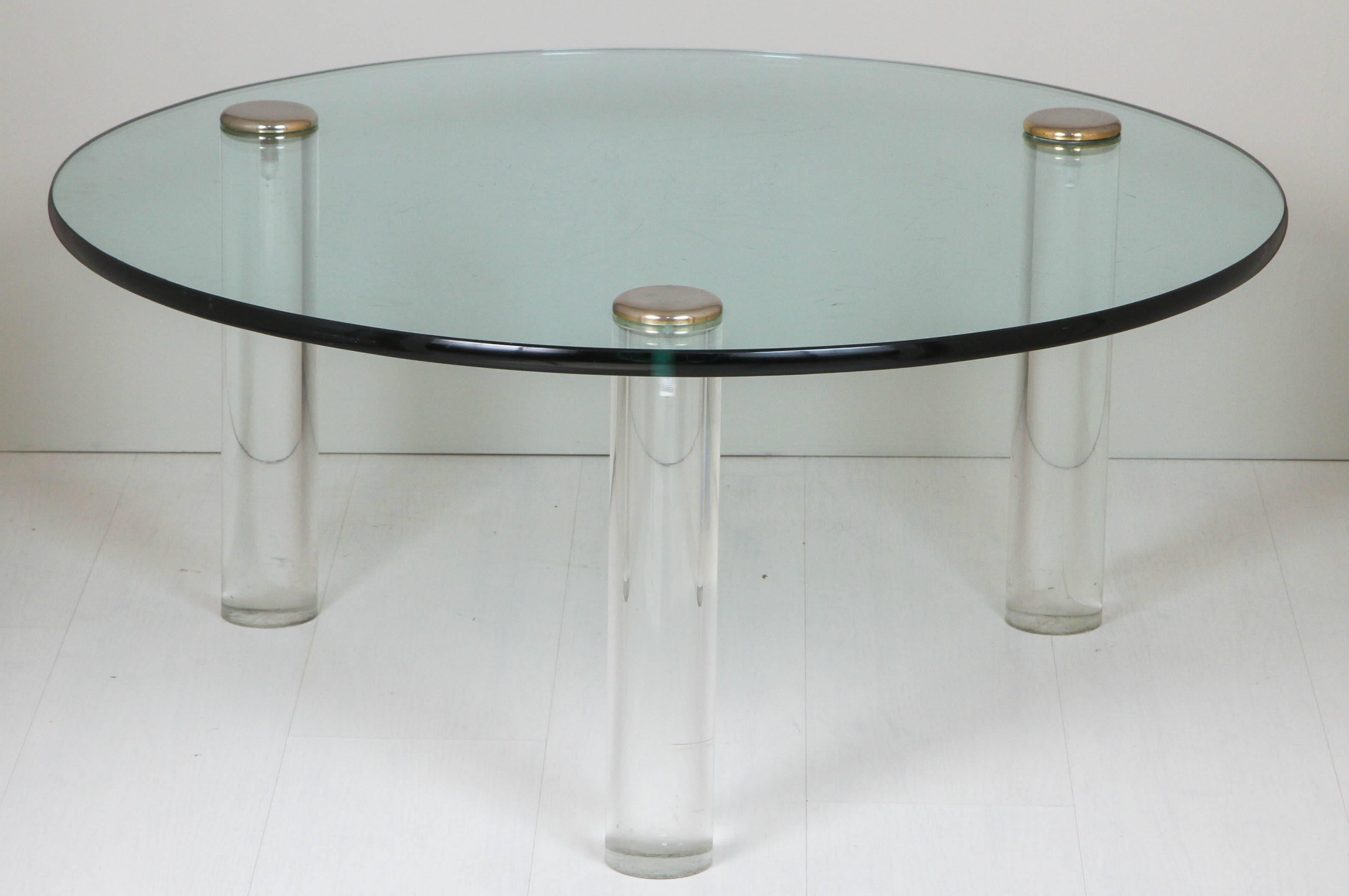 Laminated Leon Rosen for Pace Glass Top Coffee Table