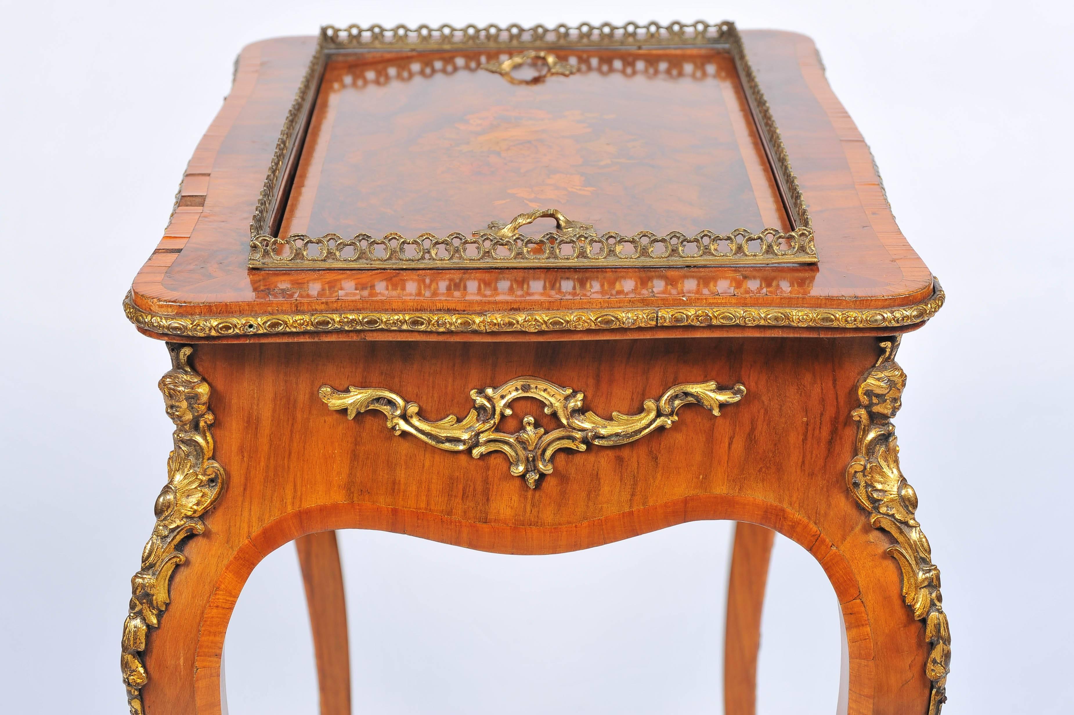 19th Century Victorian Marquetry Jardiniere / Side Table