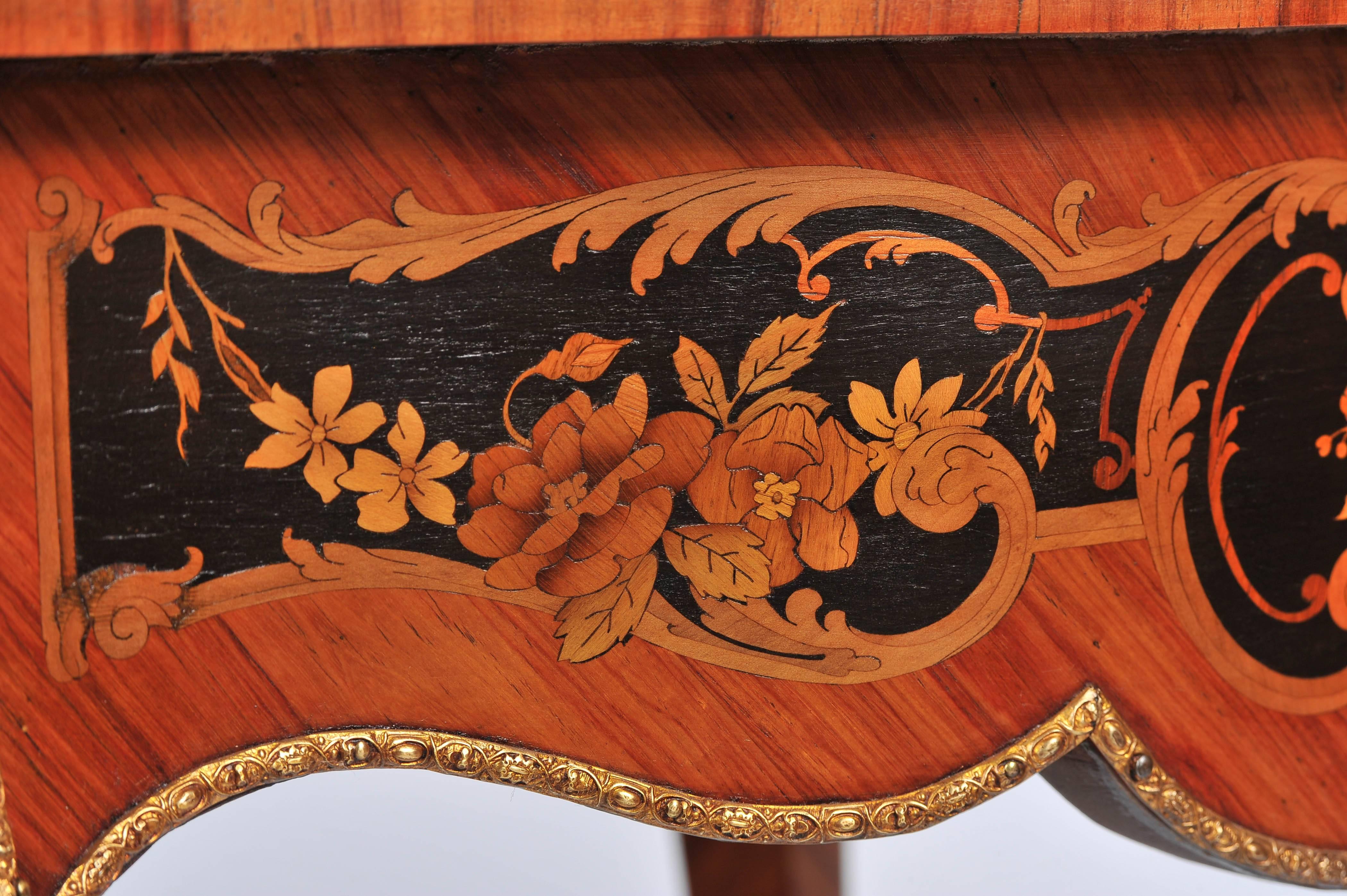 19th Century Marquetry Centre Table, Louis XV Style In Good Condition For Sale In Brighton, Sussex