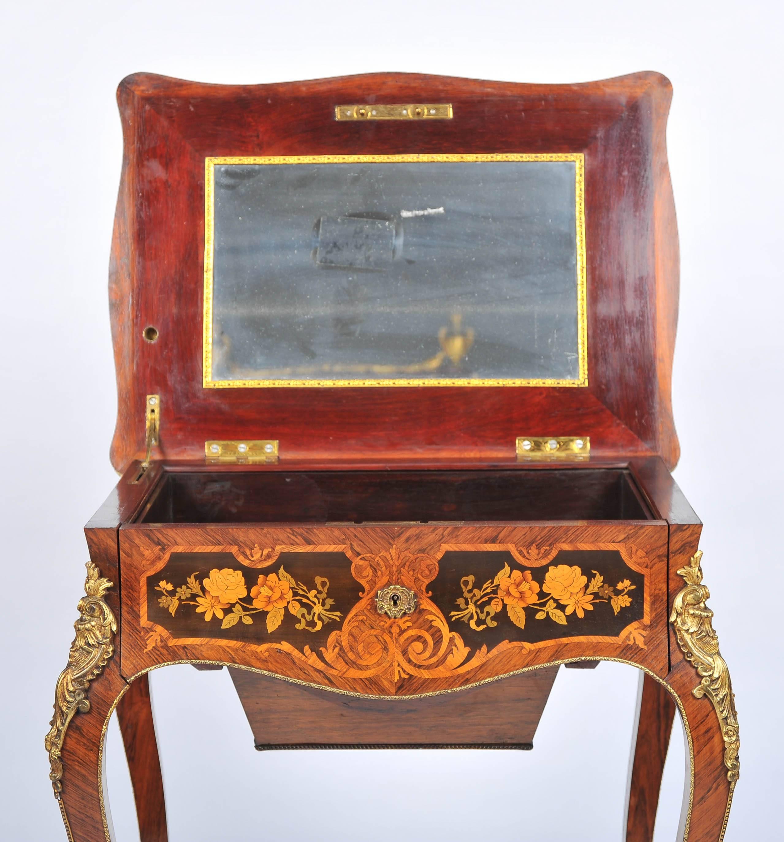 French Louis XV Style Side / Dressing Table, 19th Century For Sale