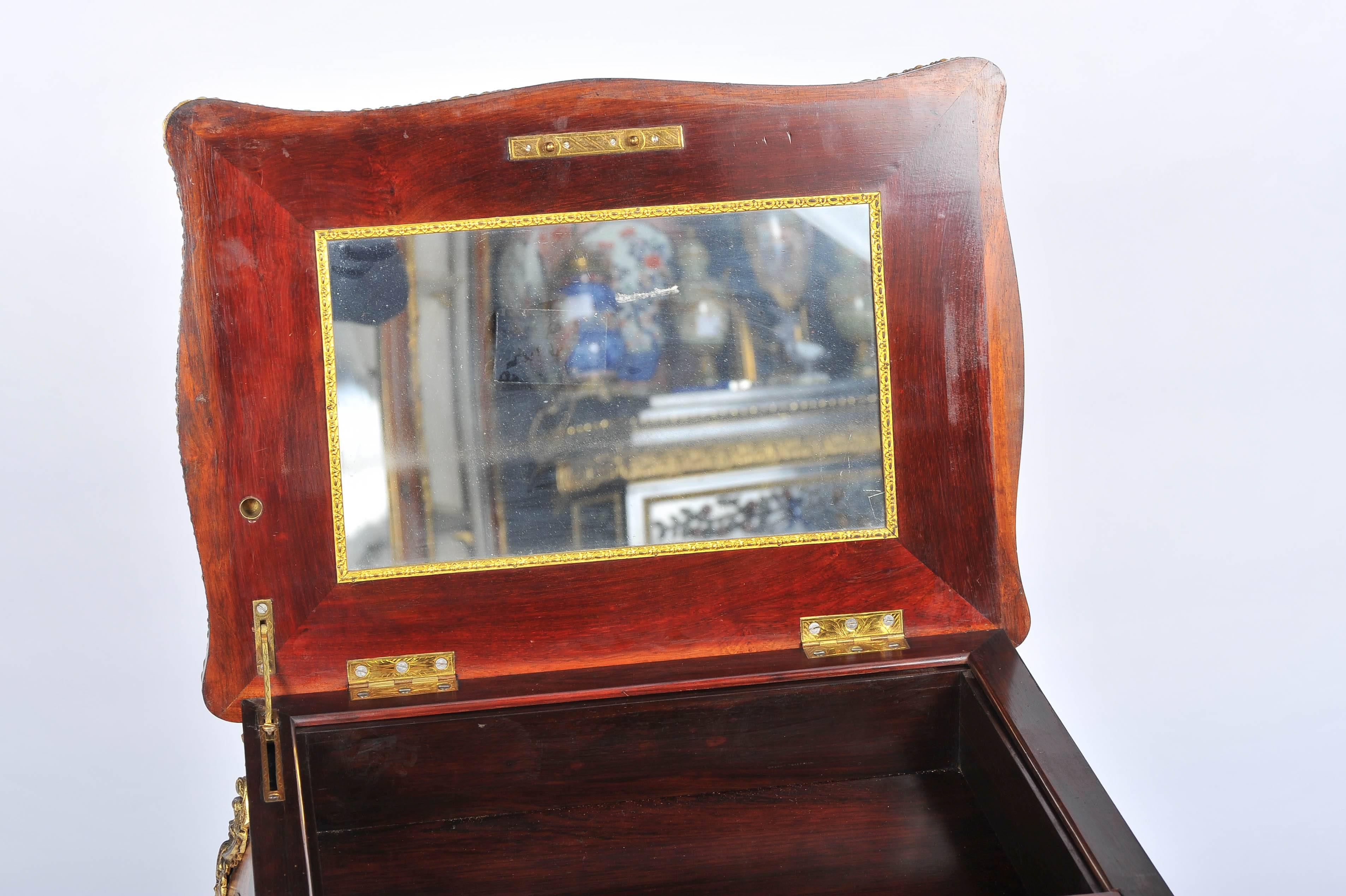 Inlay Louis XV Style Side / Dressing Table, 19th Century For Sale