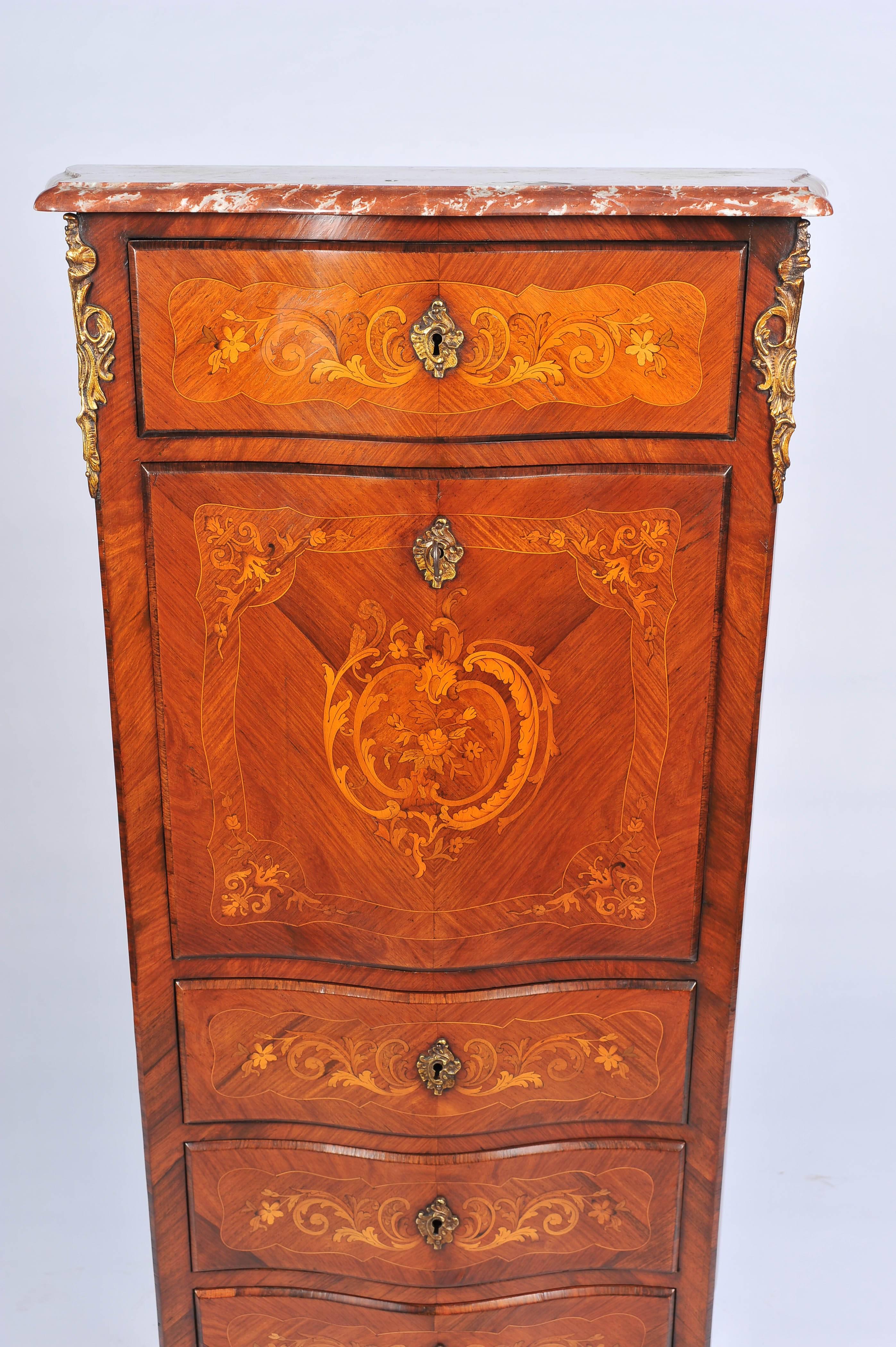 A good quality late 19th century, French, Louis XVI style secretaire abattant.