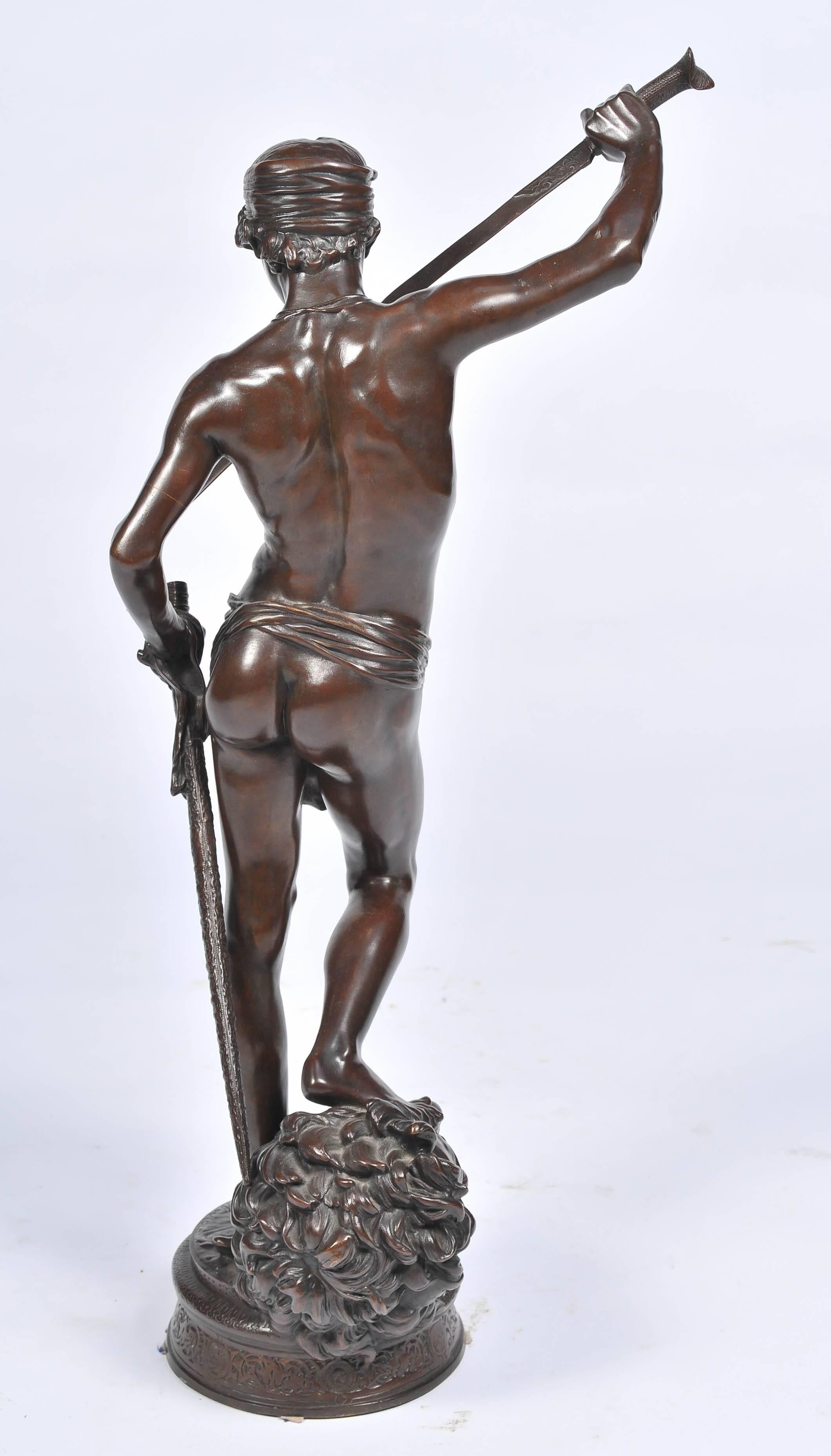 Cast Bronze David and Goliath by A. Mercie