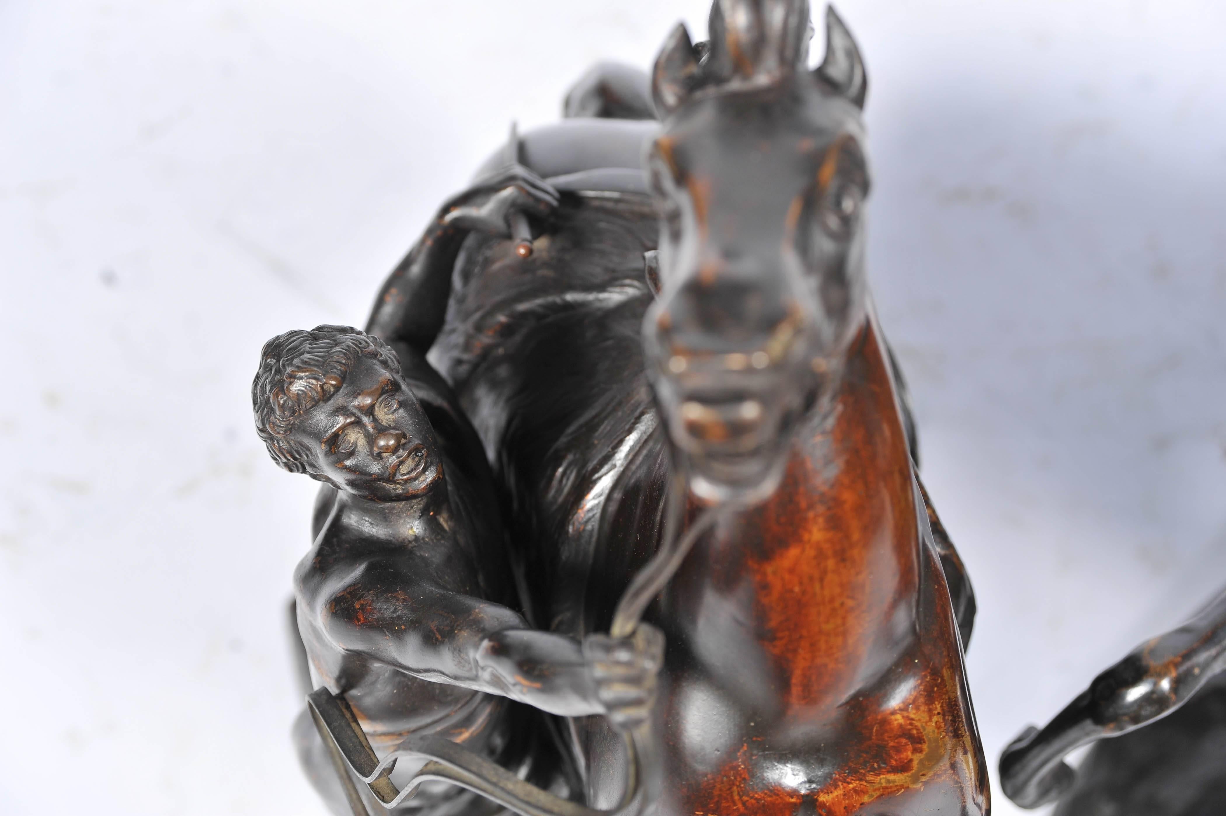 Pair of 19th Century Bronze Marley Horses 2