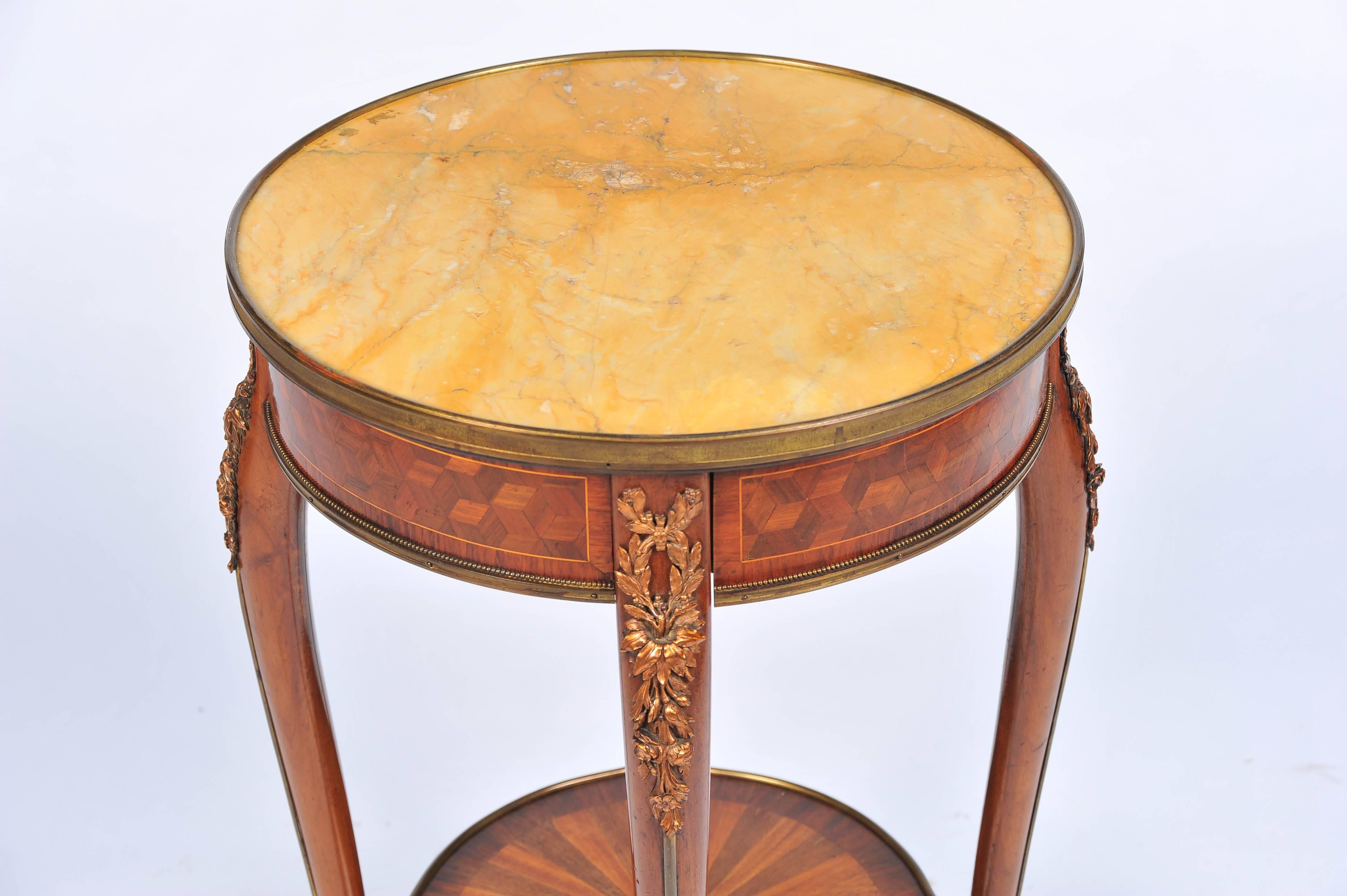 French Louis XV Style Marble topped Gueridon For Sale