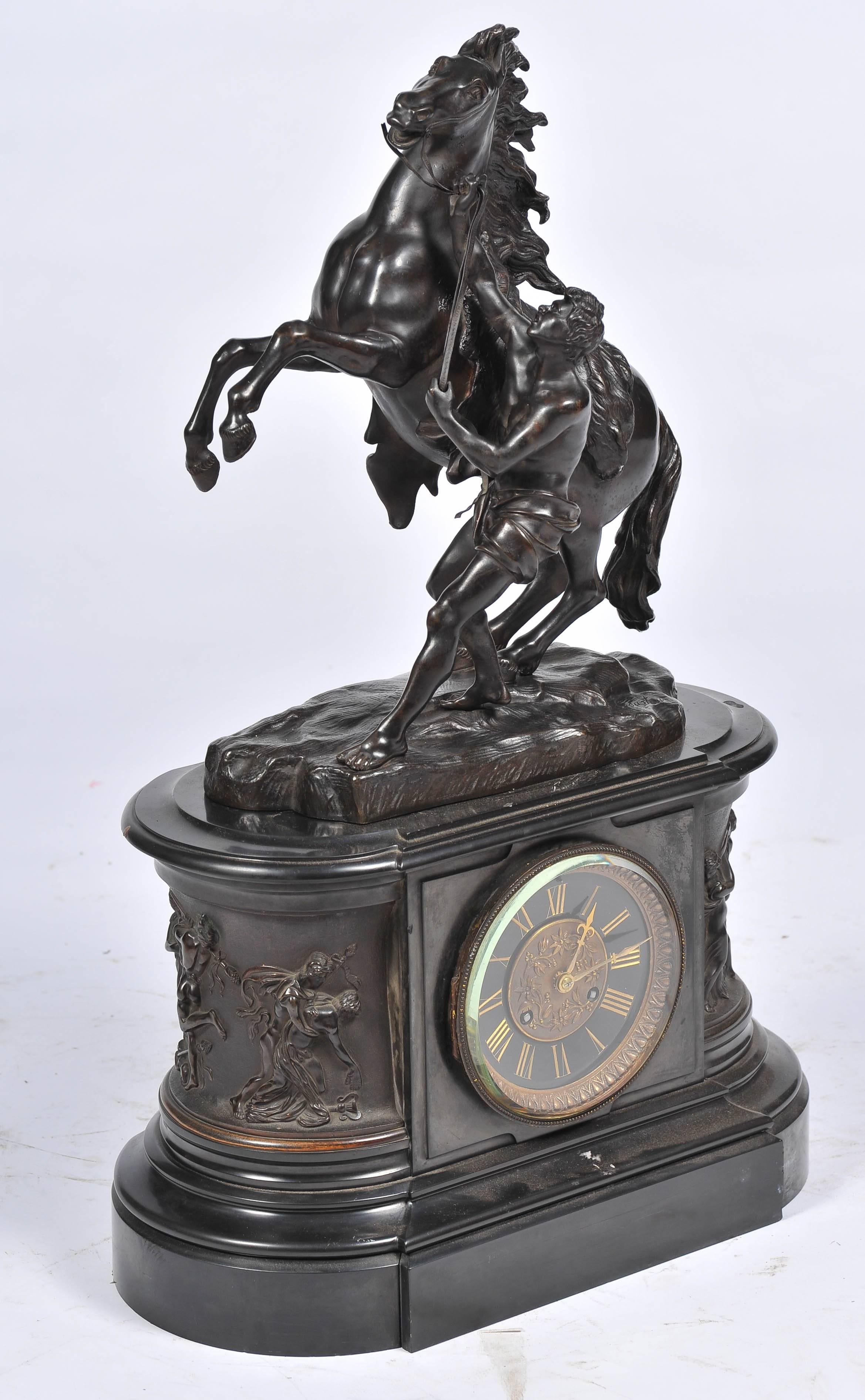 Bronze 19th Century Grand Tour Style Mantel Clock