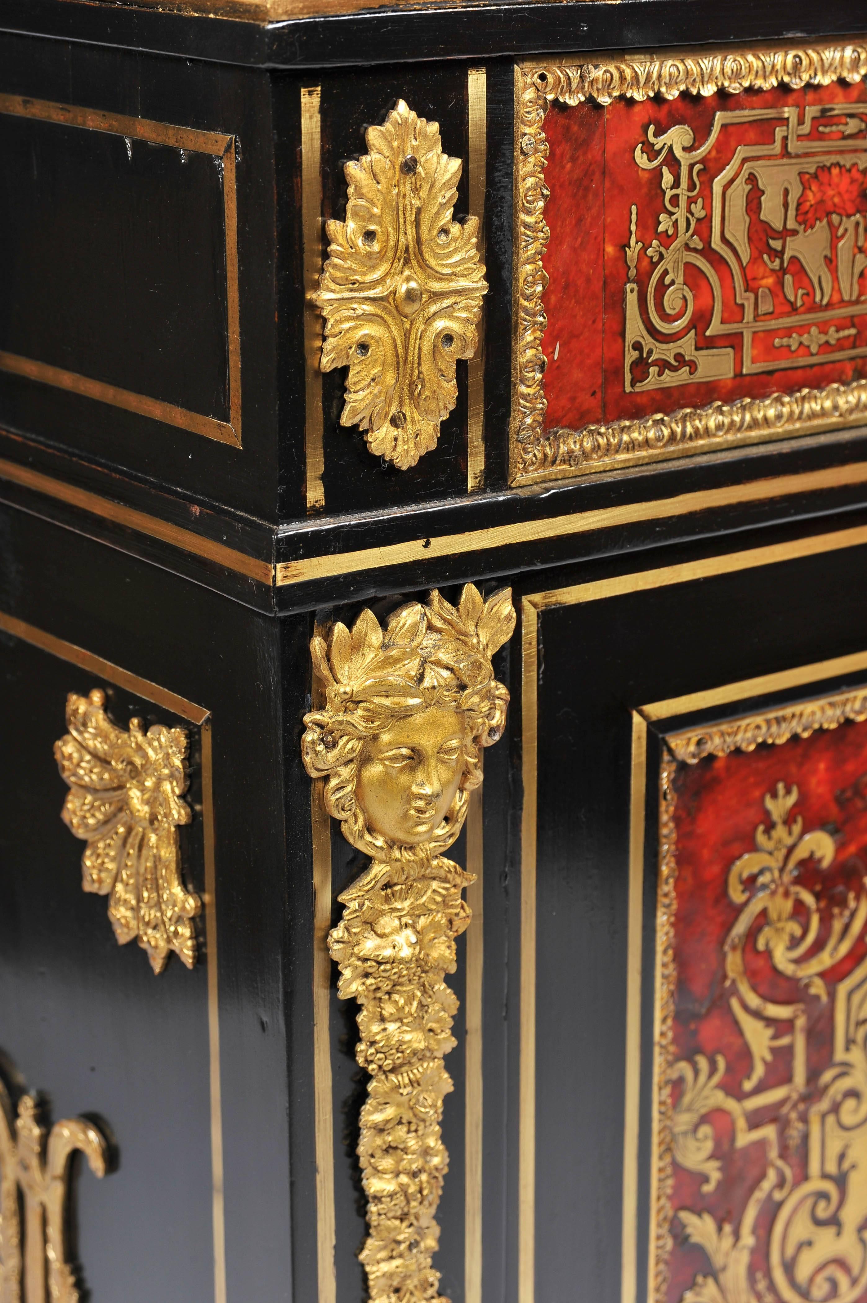 Tortoise Shell 19th Century, French Boulle Cabinet