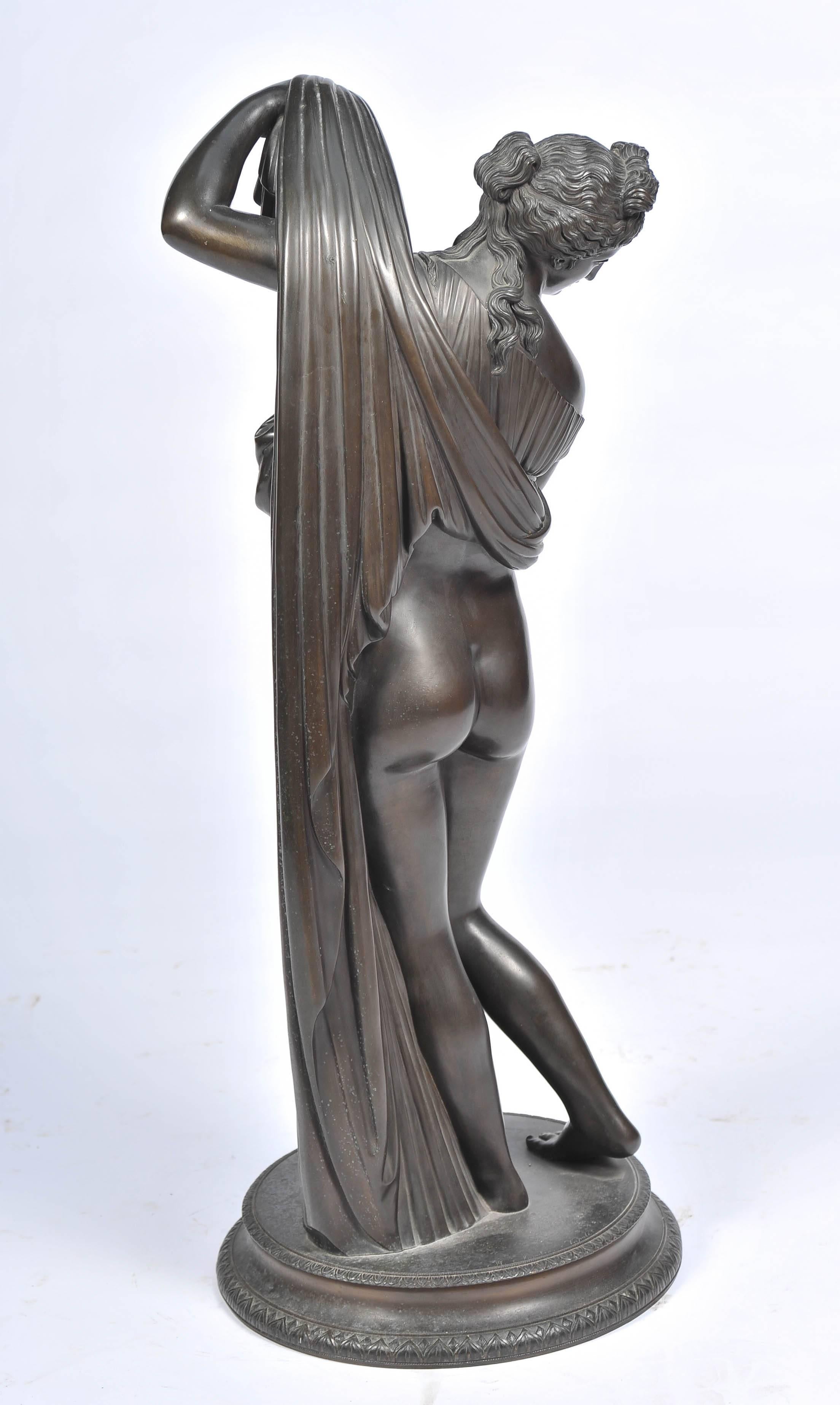Grand Tour 19th Century Bronze of Female Nude by Amodia