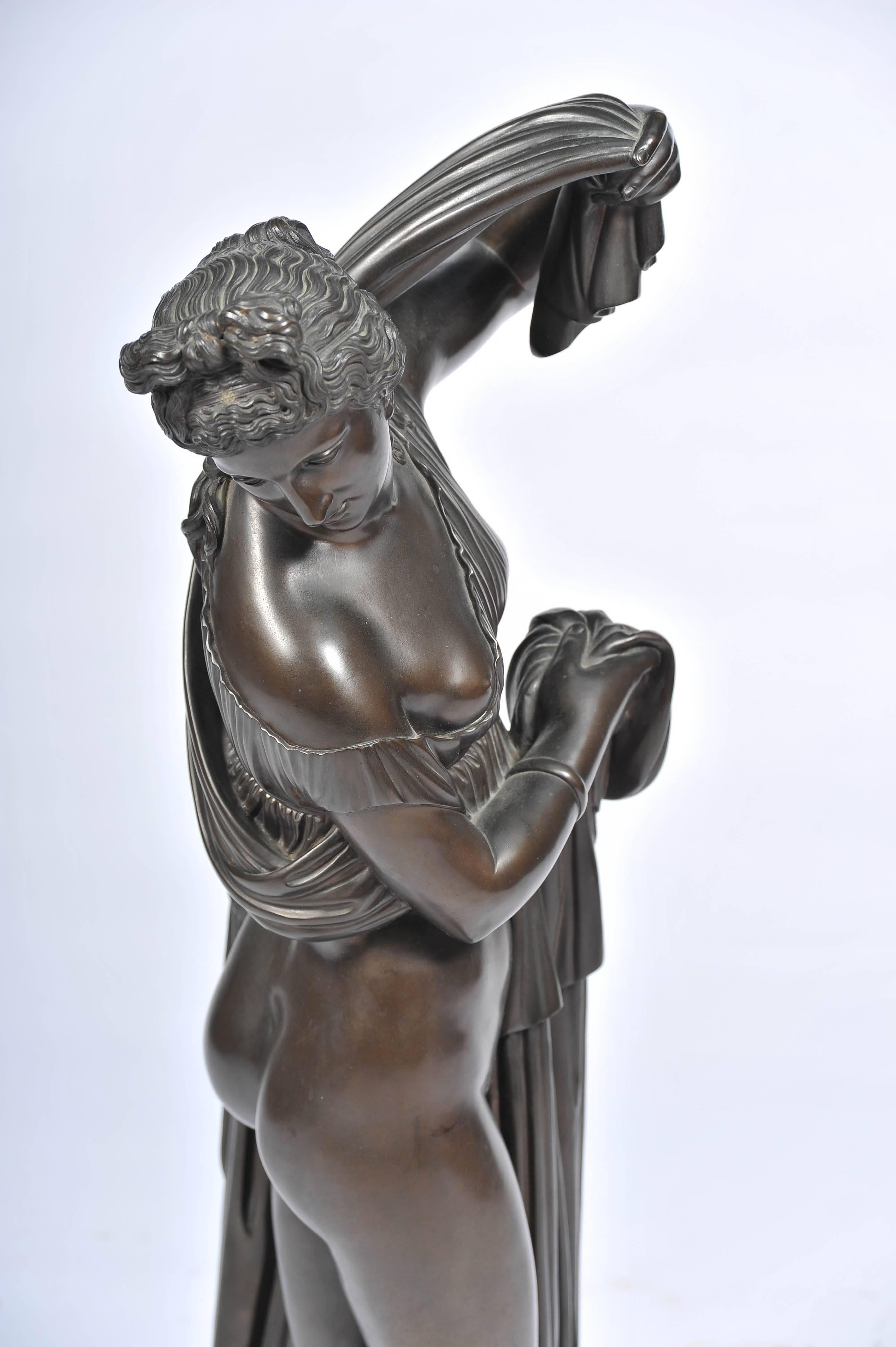 Cast 19th Century Bronze of Female Nude by Amodia