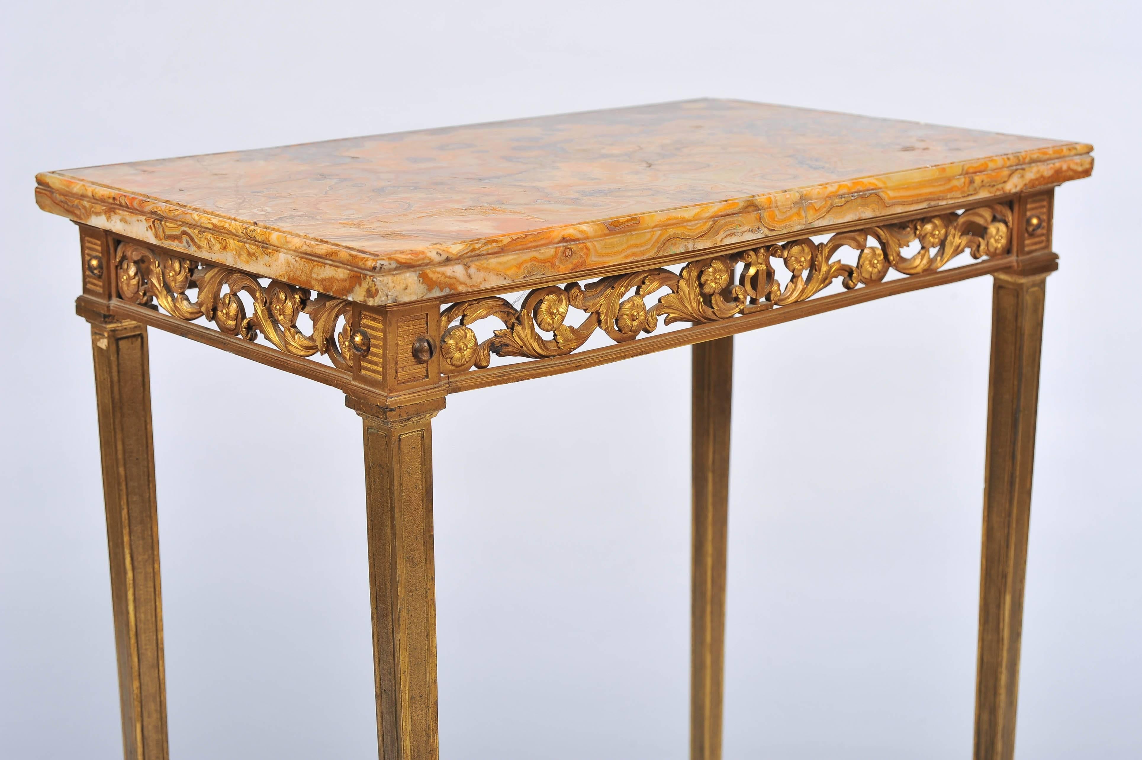 French Louis XVI Style Ormolu Side Table For Sale