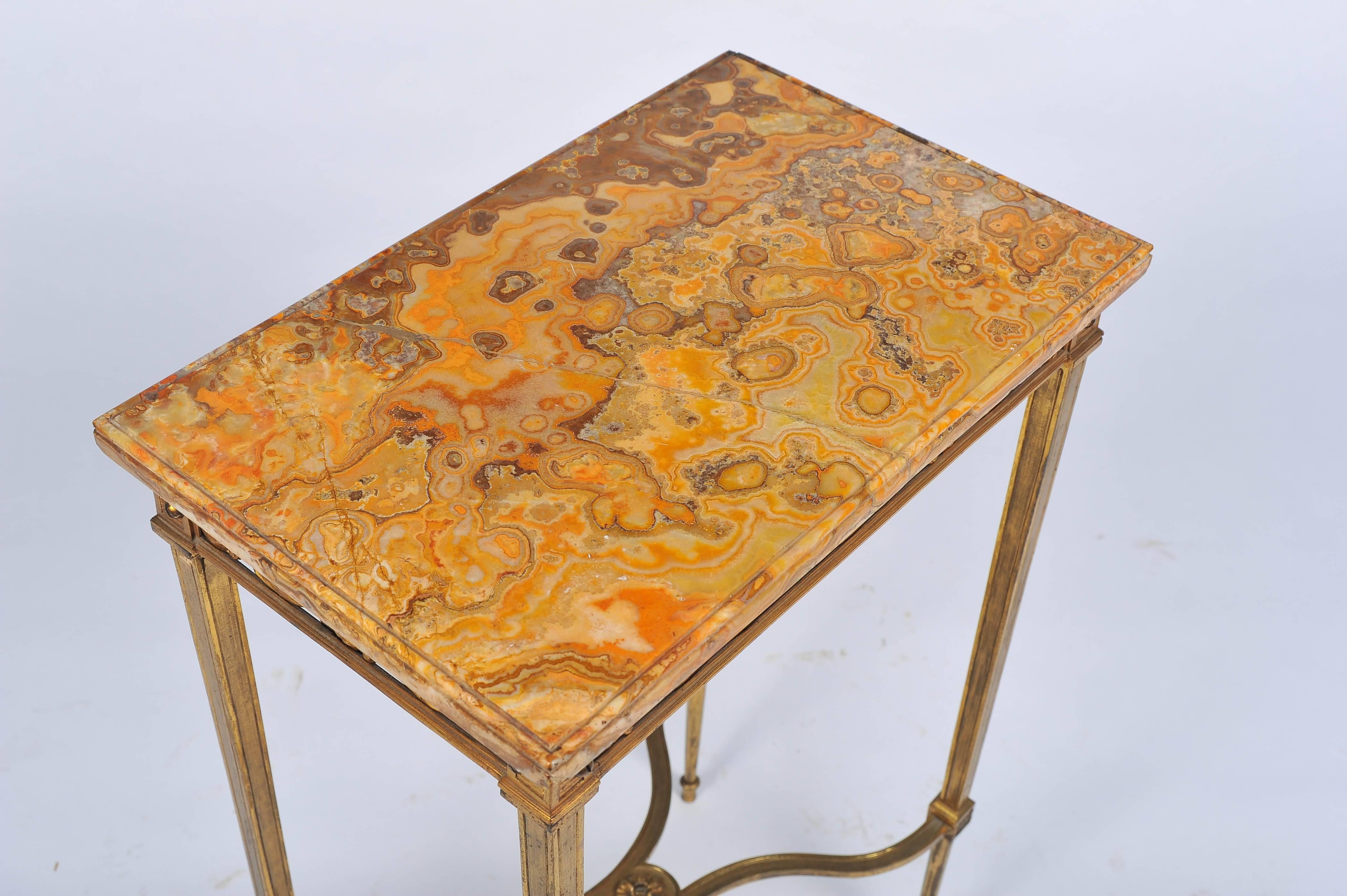 Gilt Louis XVI Style Ormolu Side Table For Sale
