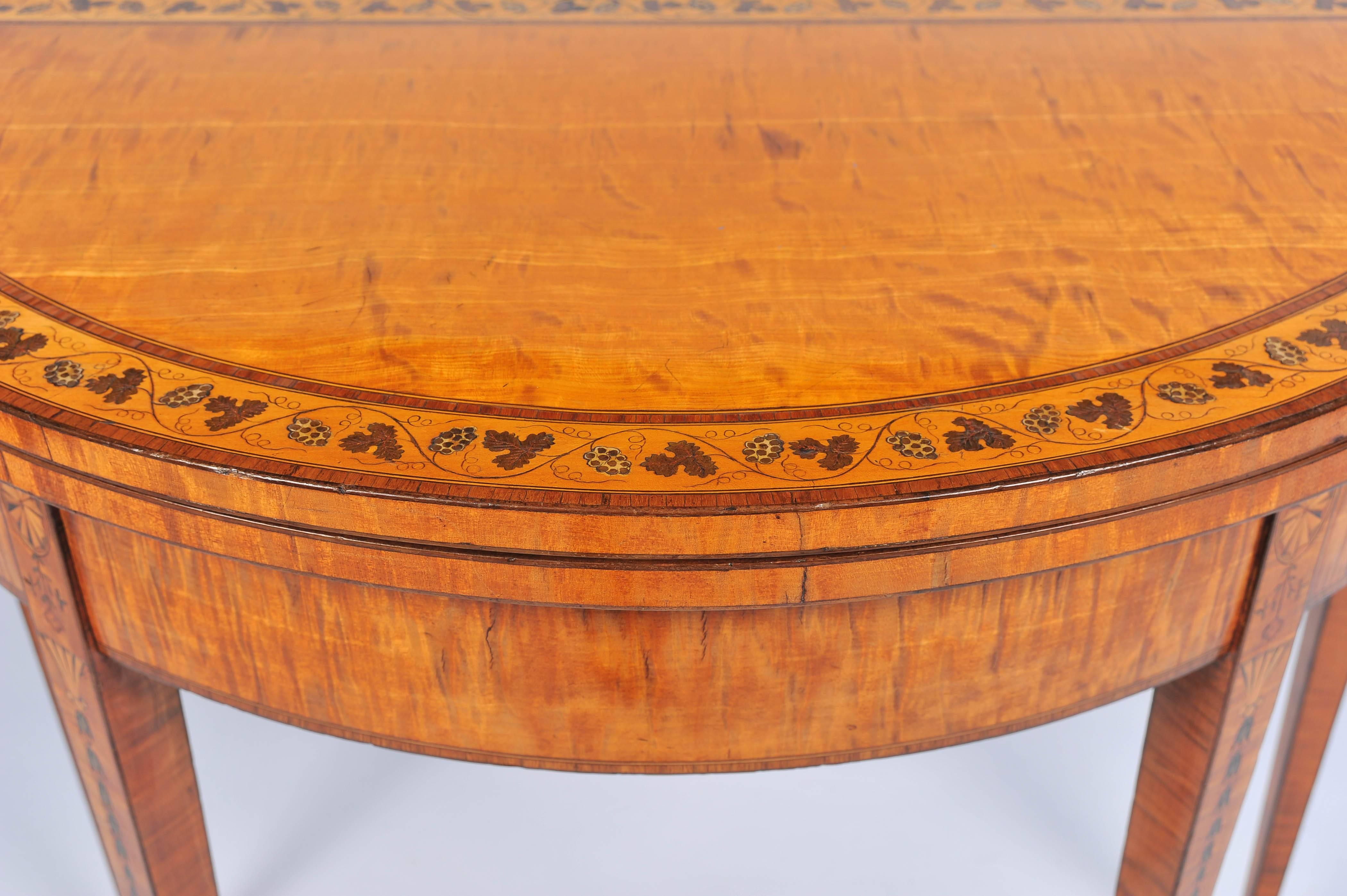 English Pair of 18th Century Satinwood Card Tables