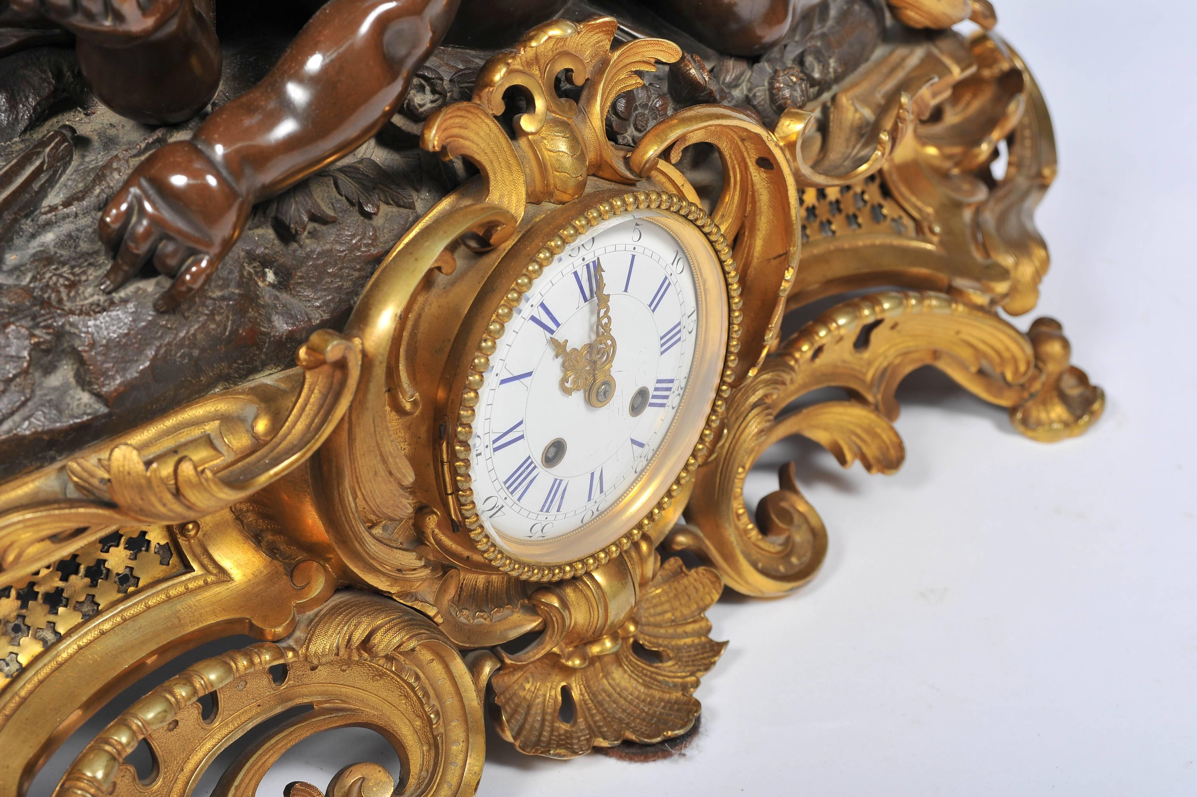 Large French Mantel Clock by Japy Freres at 1stDibs japy freres clocks, japy freres mantel clock