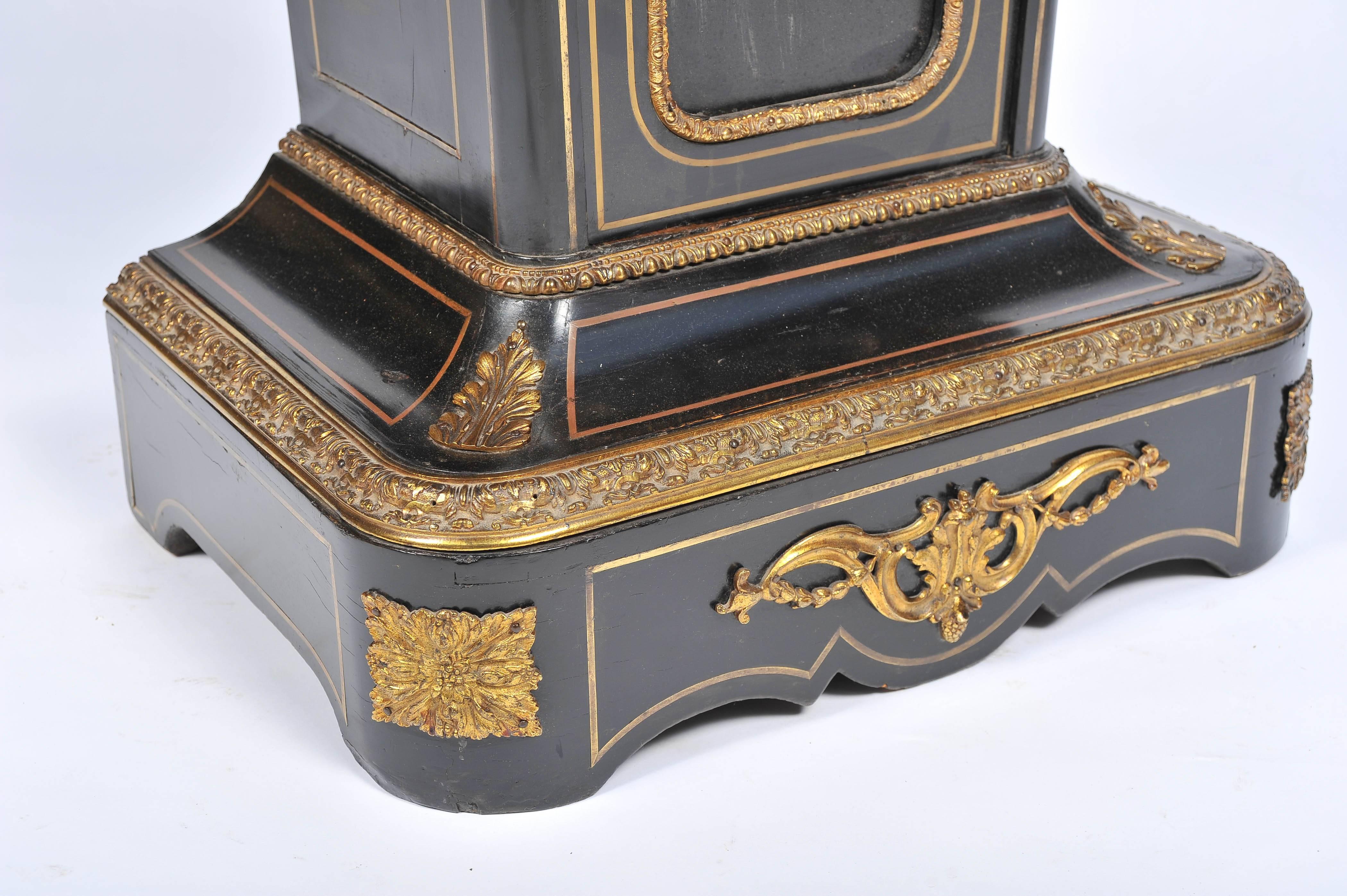 Marble 19th Century Pedestal with Petra Dura Inlay
