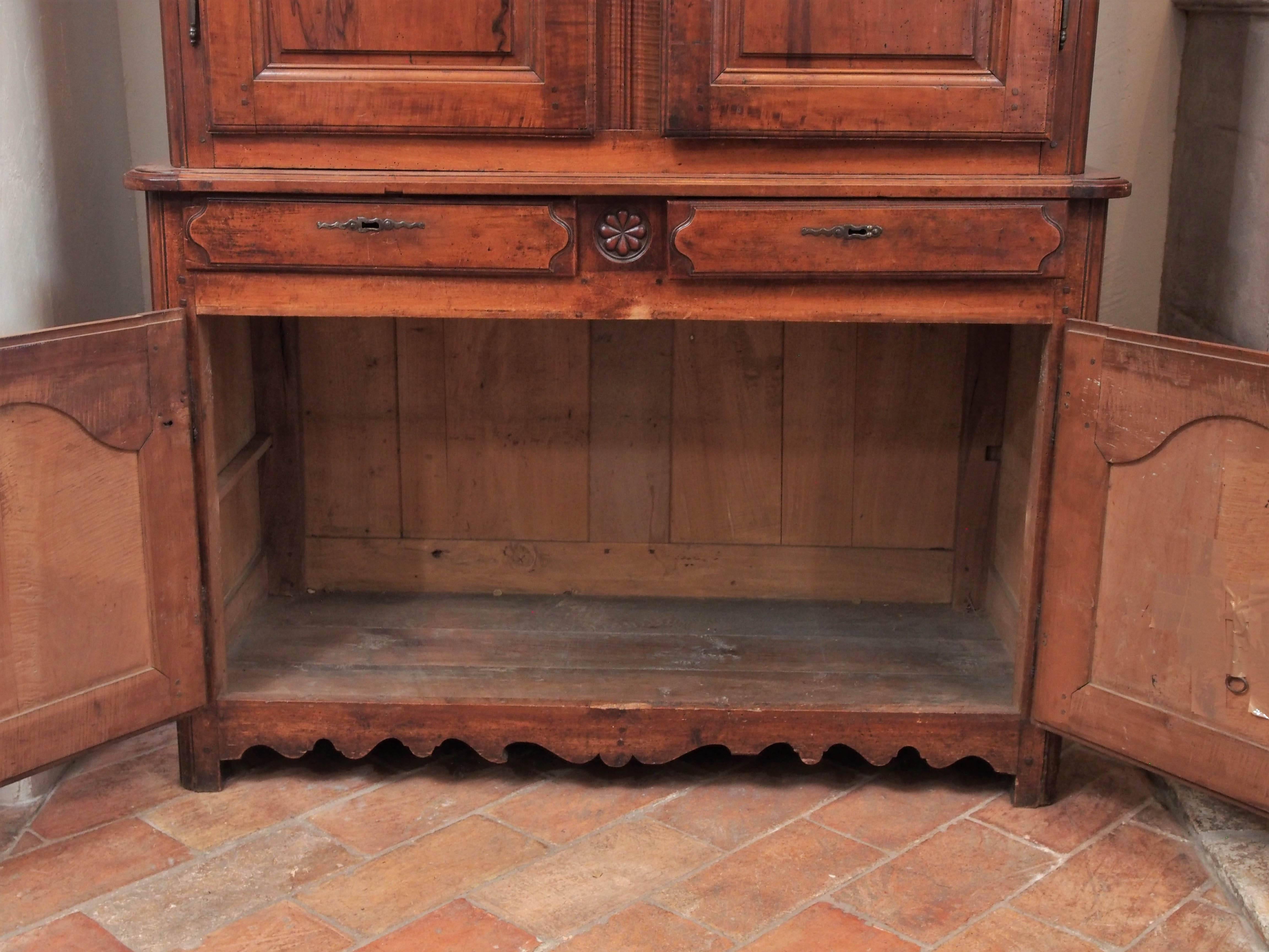 Late 18th Century 18th Century French Walnut Buffet a Deux Corps For Sale
