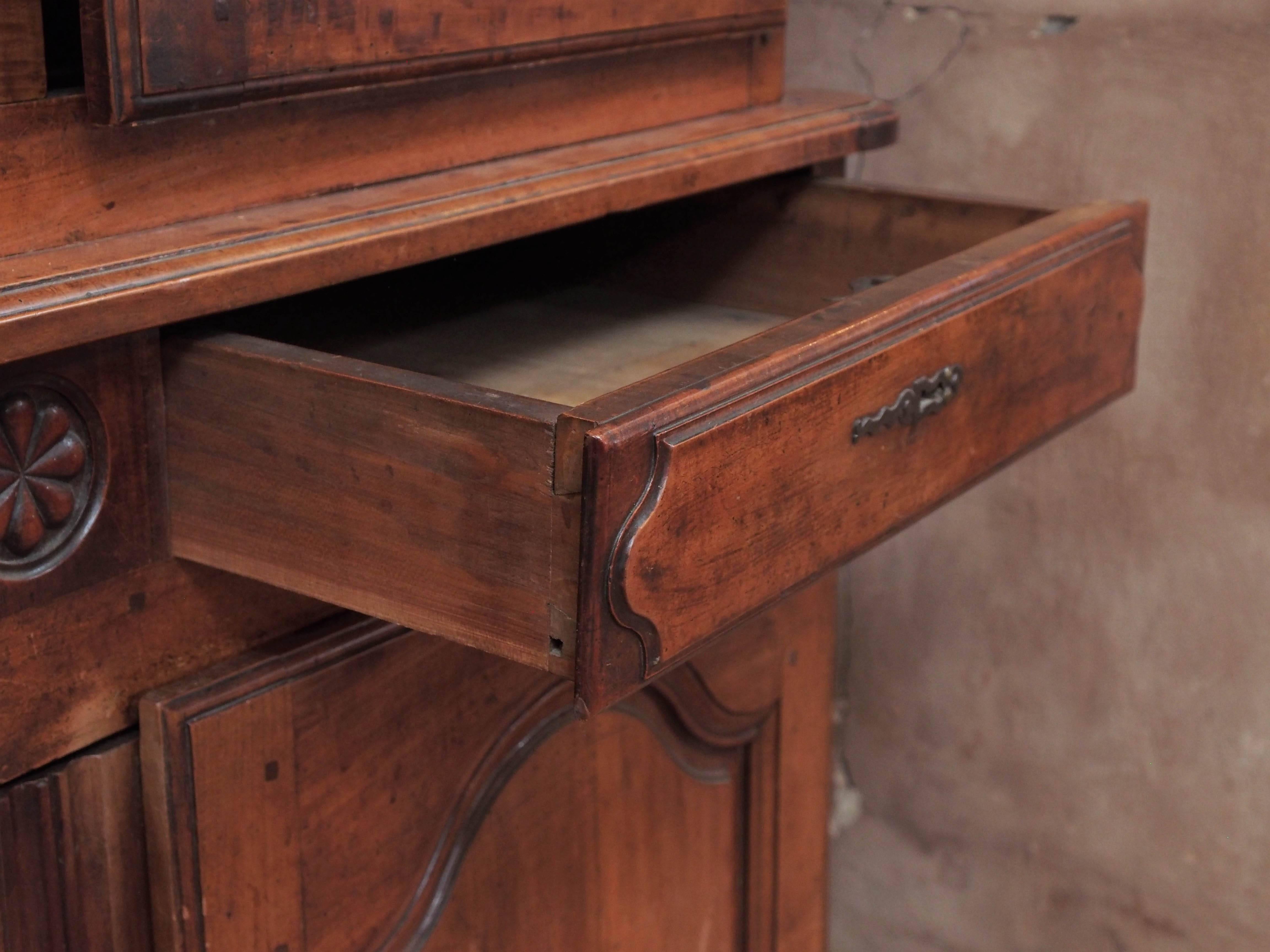 18th Century French Walnut Buffet a Deux Corps For Sale 1