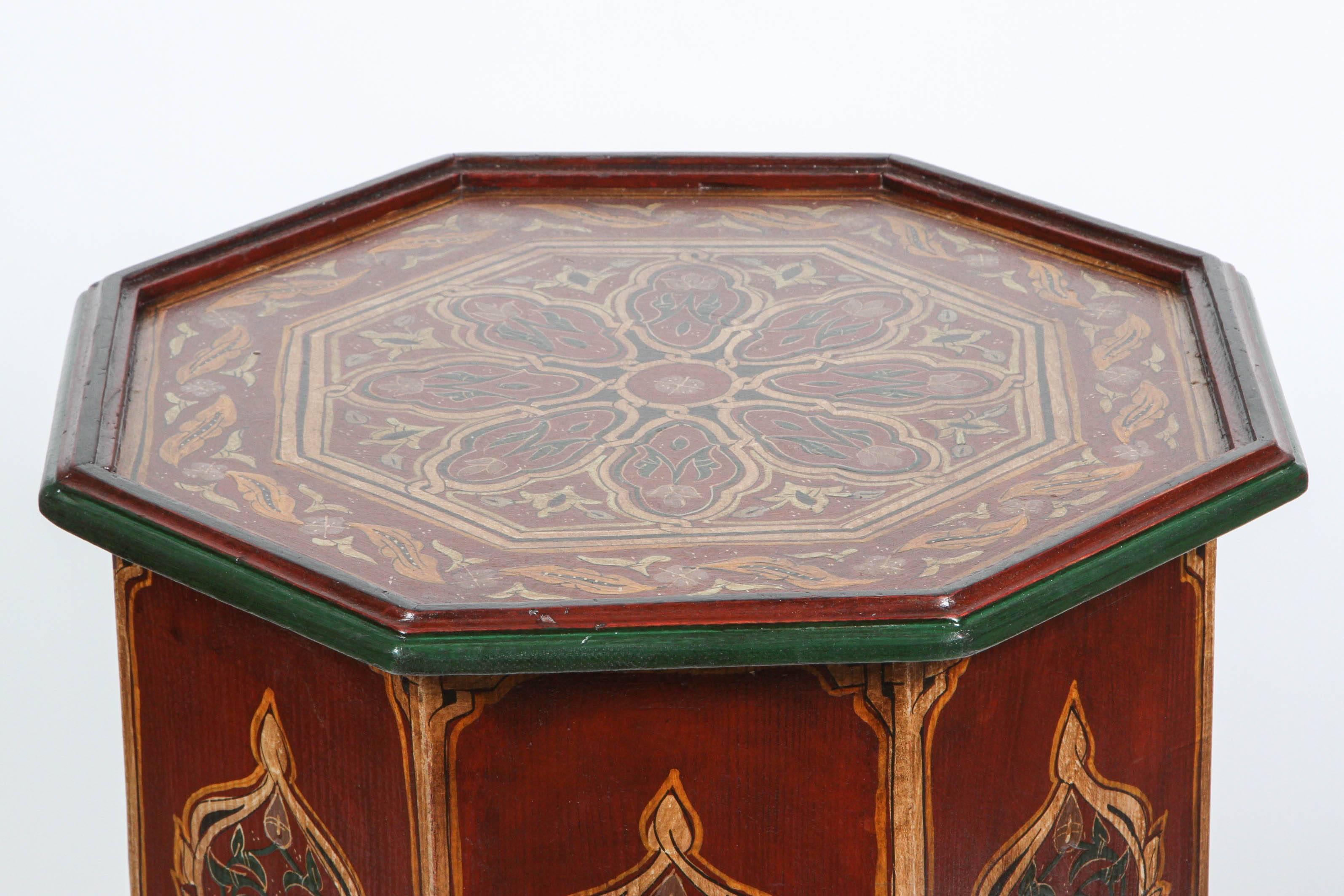 Hand-Crafted Moroccan Side Tables with Moorish Designs, Pair