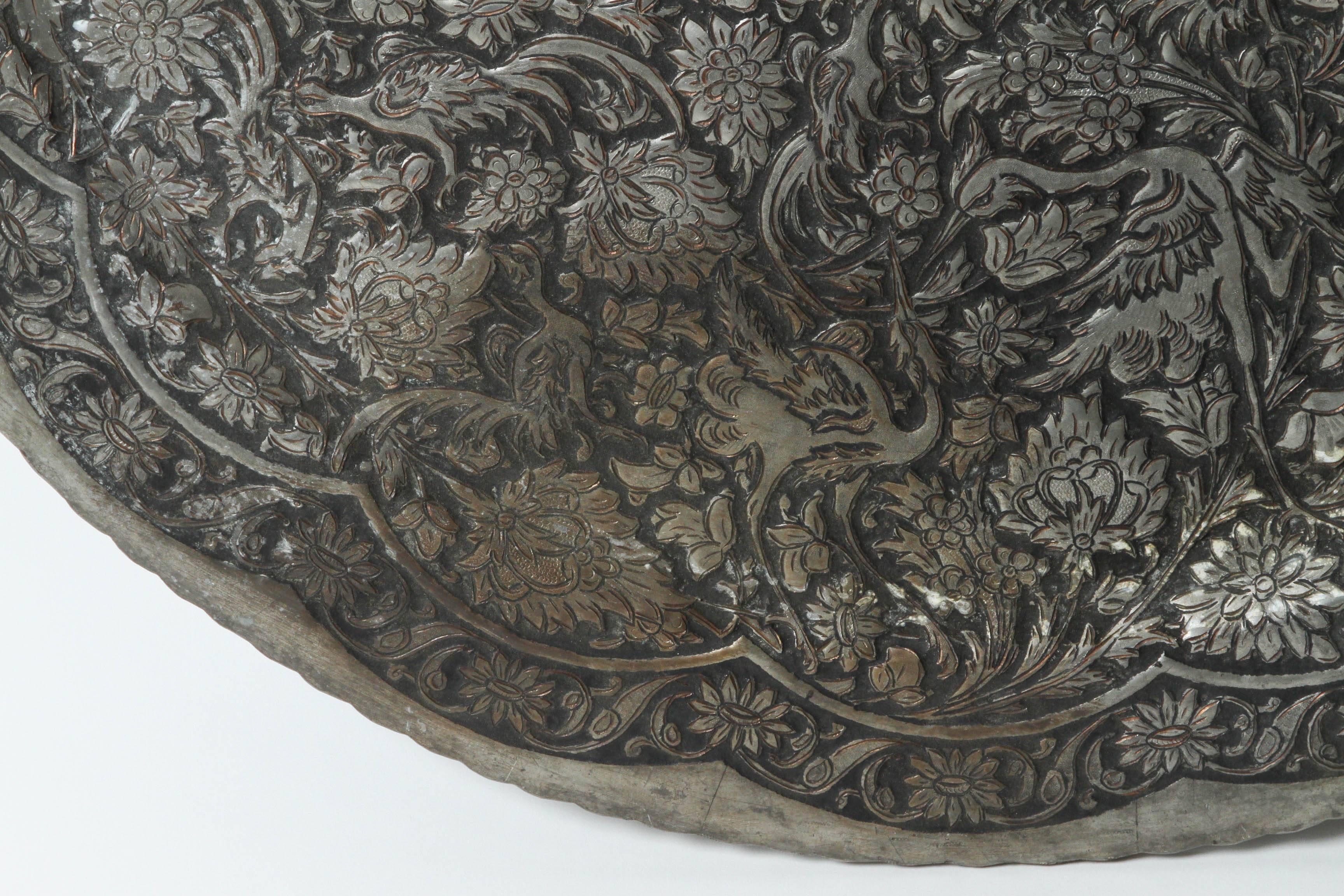 Moorish Antique Persian Silvered Wall Tray