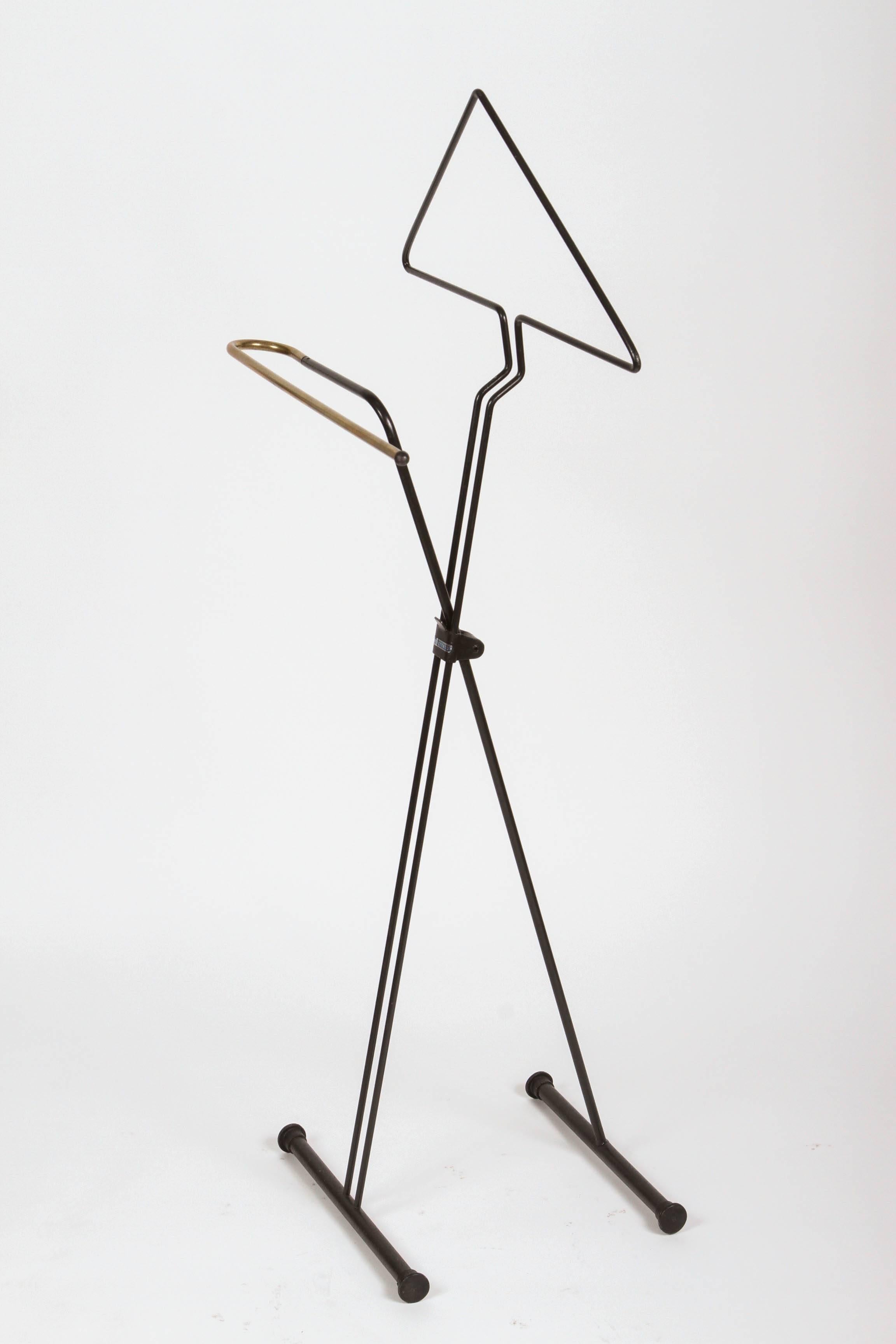 Hand-Crafted Vintage Folding Valet Metal Stand by Fratelli Reguitti  the 1950s For Sale