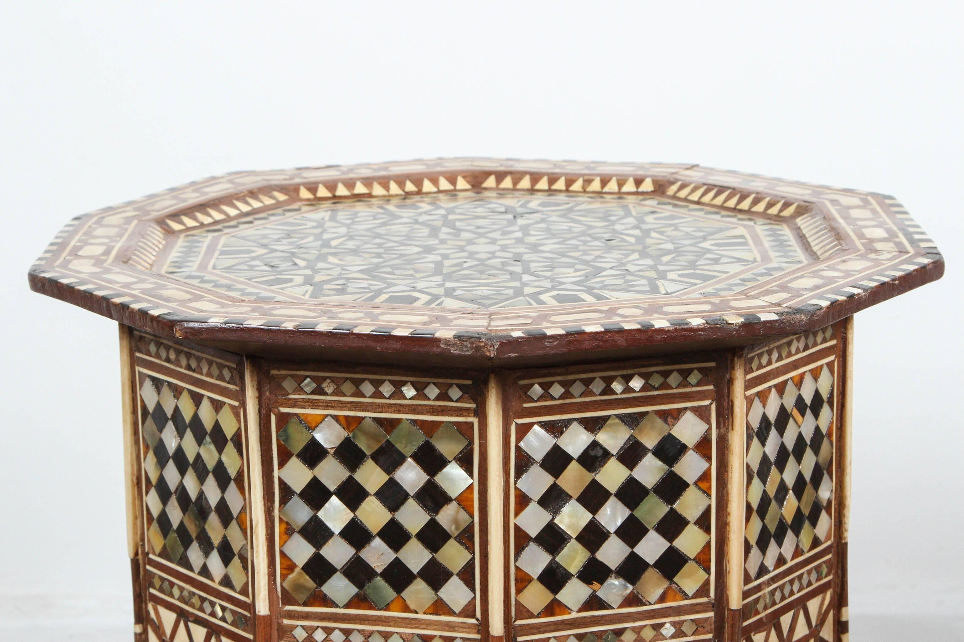 Hand-Crafted Syrian Octagonal tables Inlaid with Mother-of-Pearl