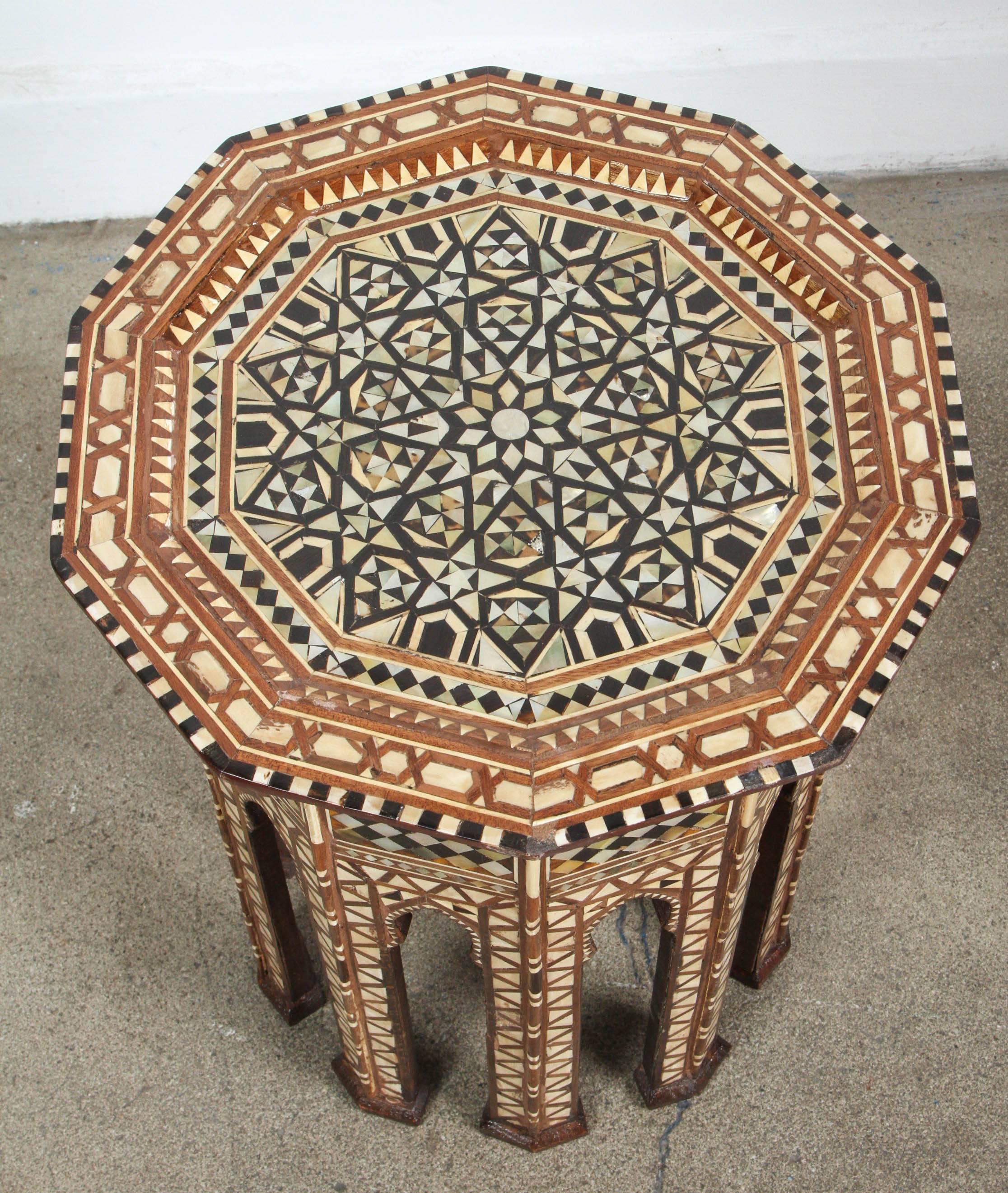 20th Century Syrian Octagonal tables Inlaid with Mother-of-Pearl
