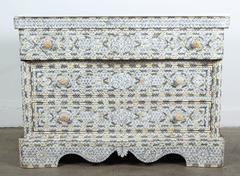 Pair of Syrian White Mother of Pearl Inlay Wedding Dressers