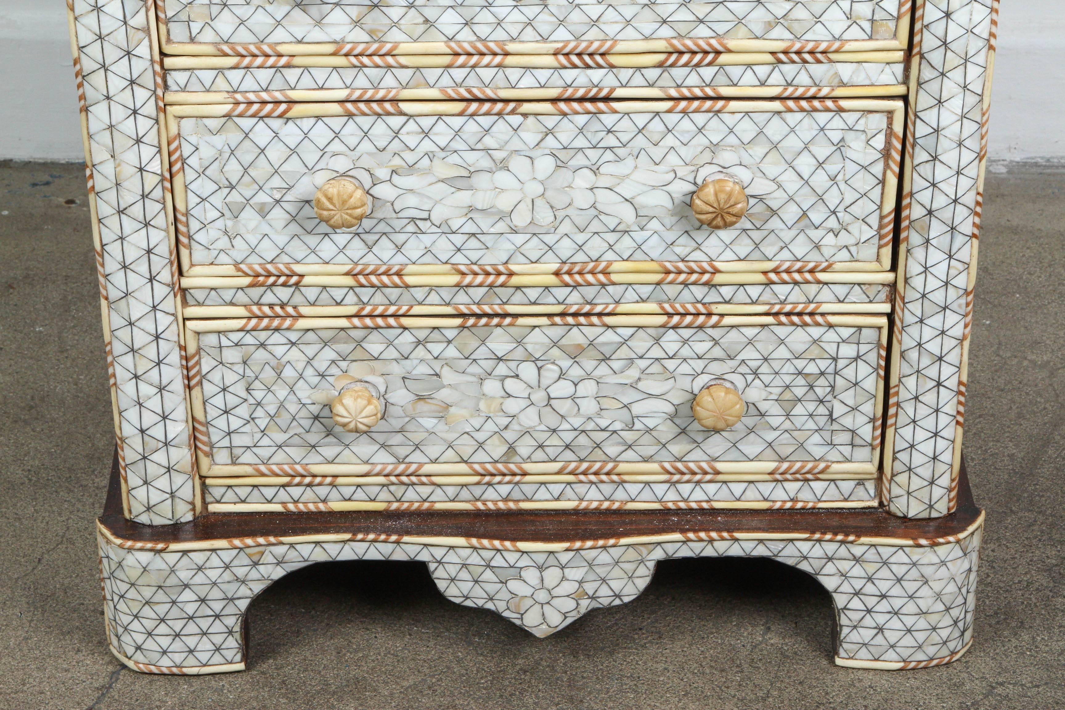mother of pearl inlay nightstand