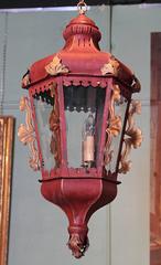 Mid-19th Century French Hexagonal Three-Light Painted and Gilt Tole Lantern