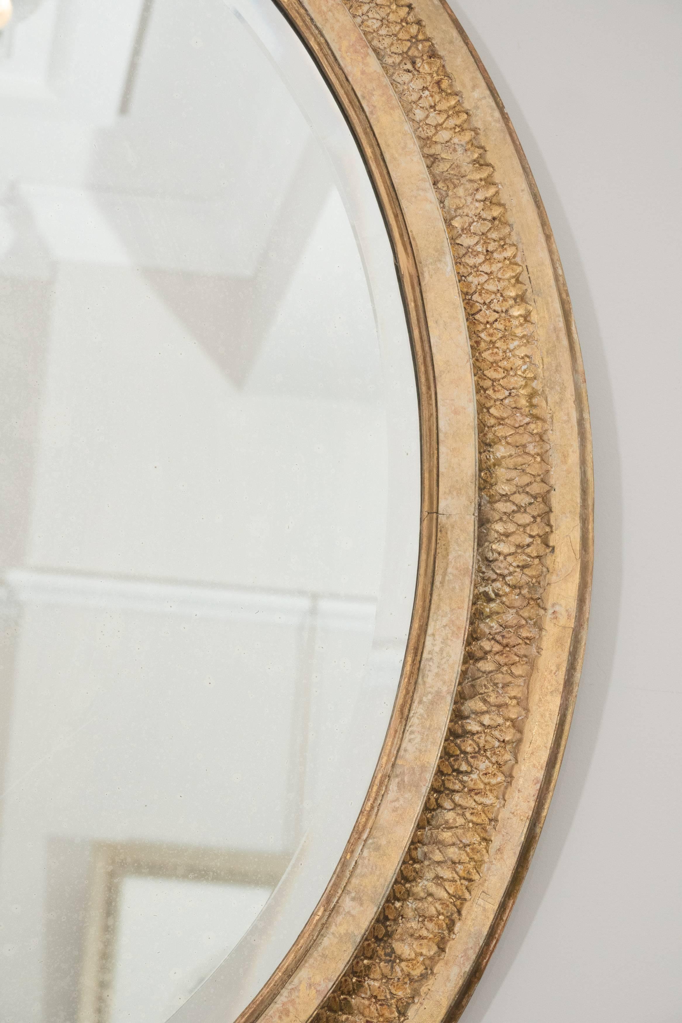 19th Century French Giltwood Oval Mirror