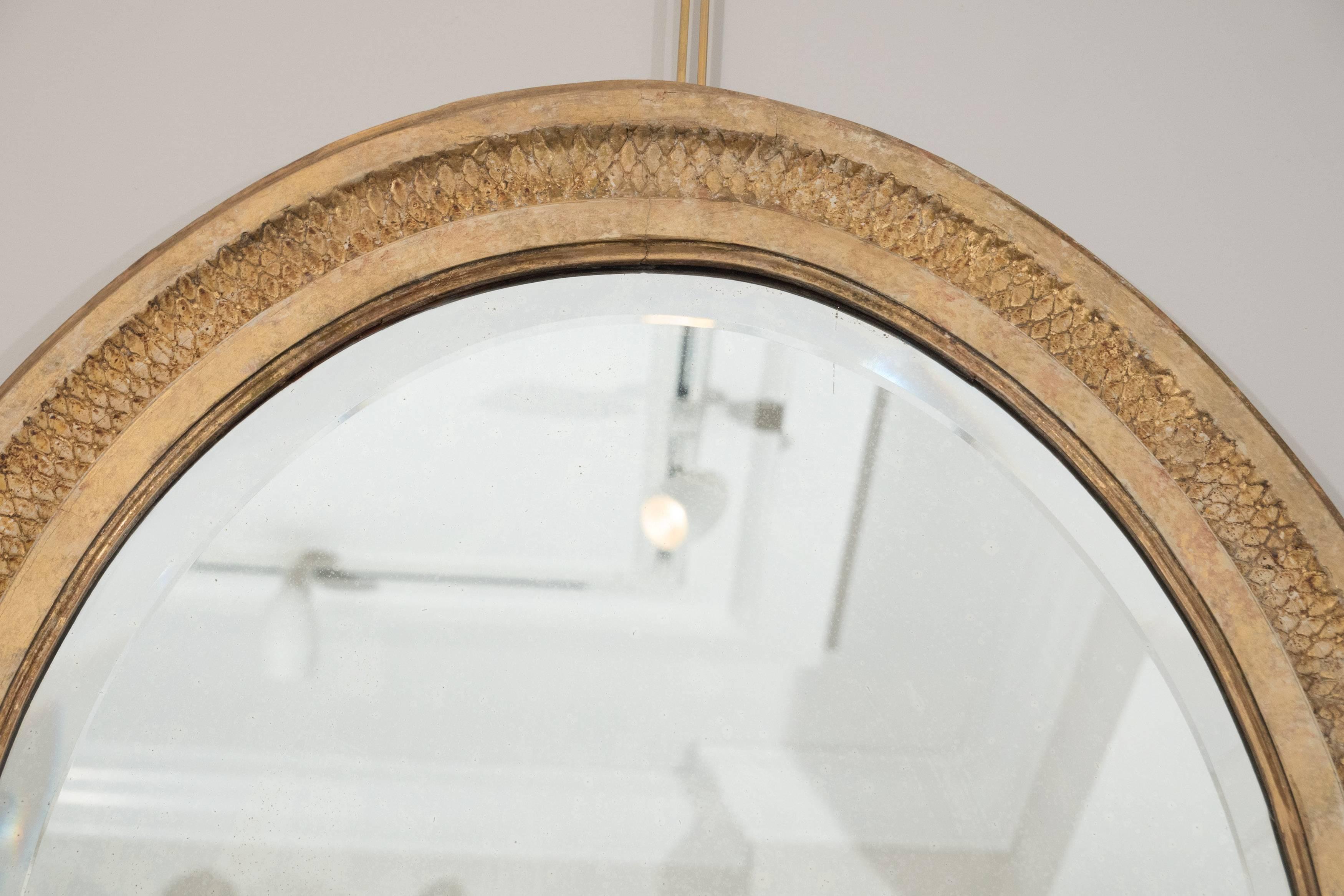 French Giltwood Oval Mirror 1