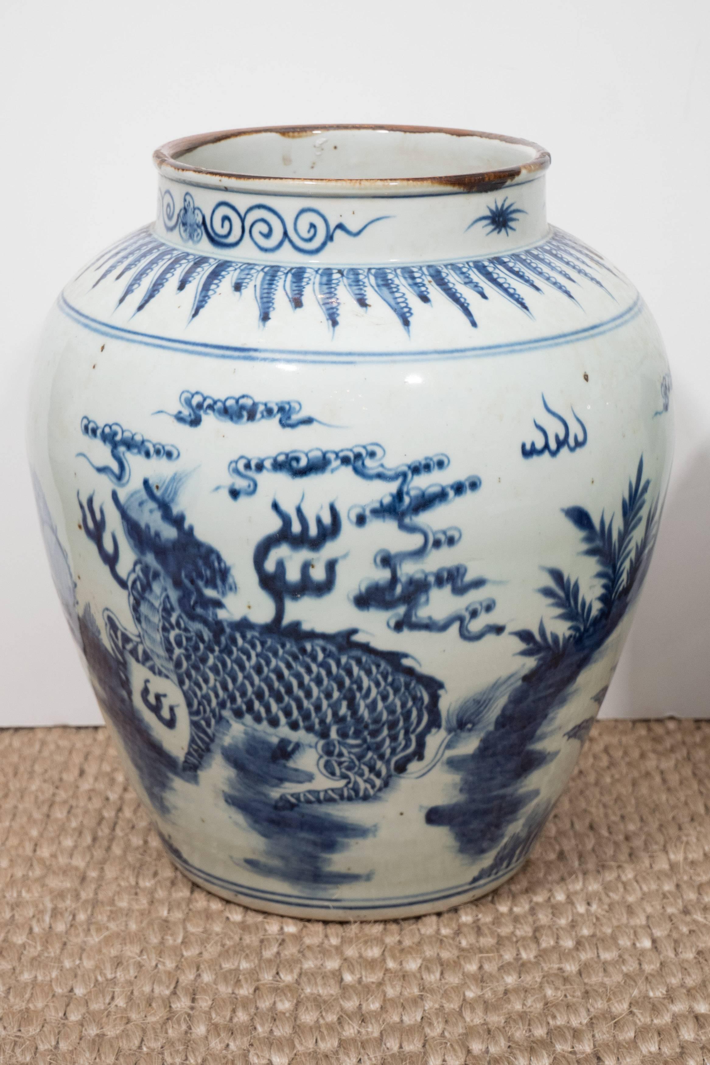 Blue and white is timeless and Classic. These Chinese export porcelain vases have a beautiful glaze. They look fabulous as stand-alone decoration on a table or long console, but would look great with flowers or branches.