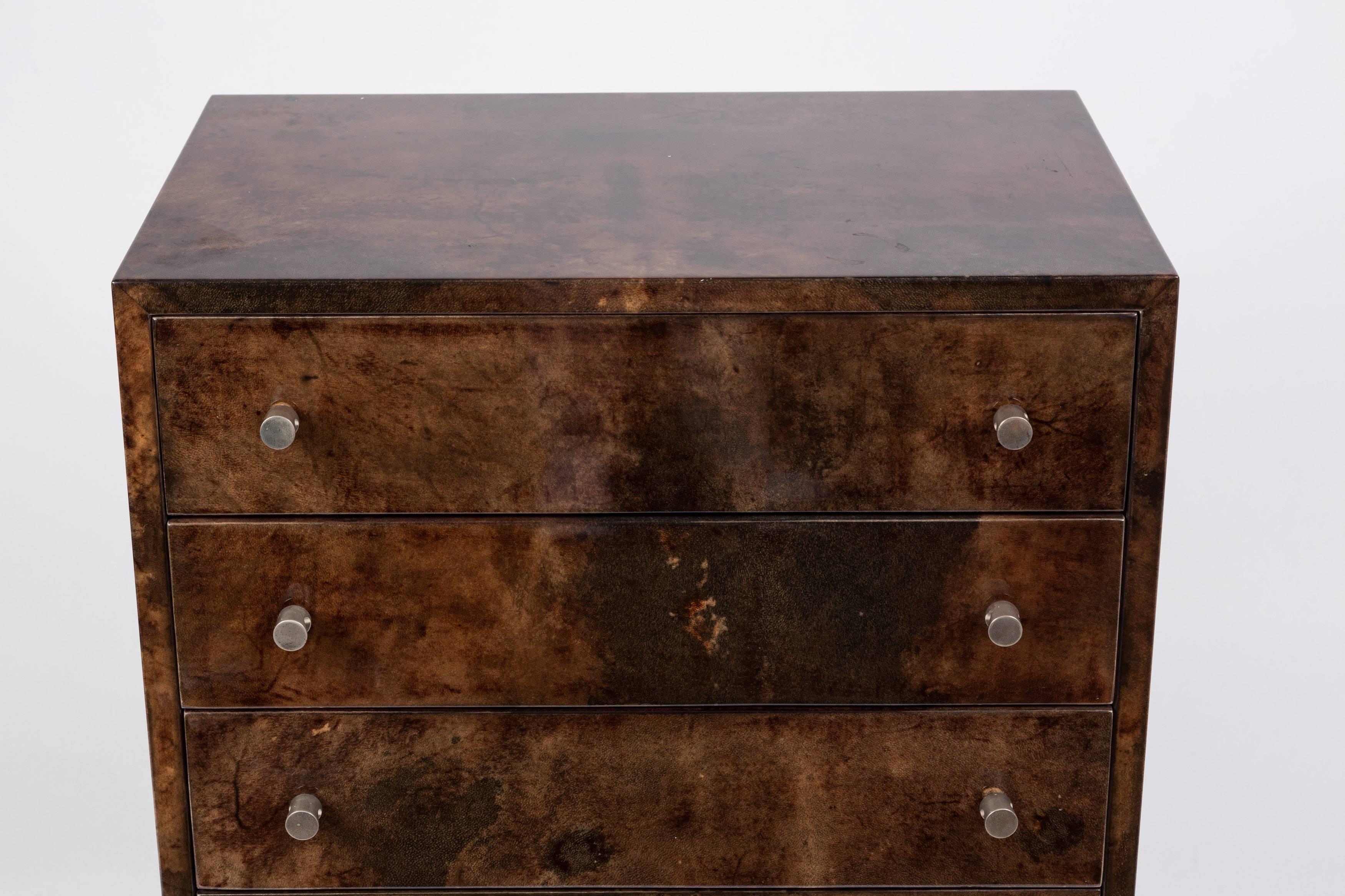 Italian 1960s Aldo Tura Lacquered Goatskin Chest