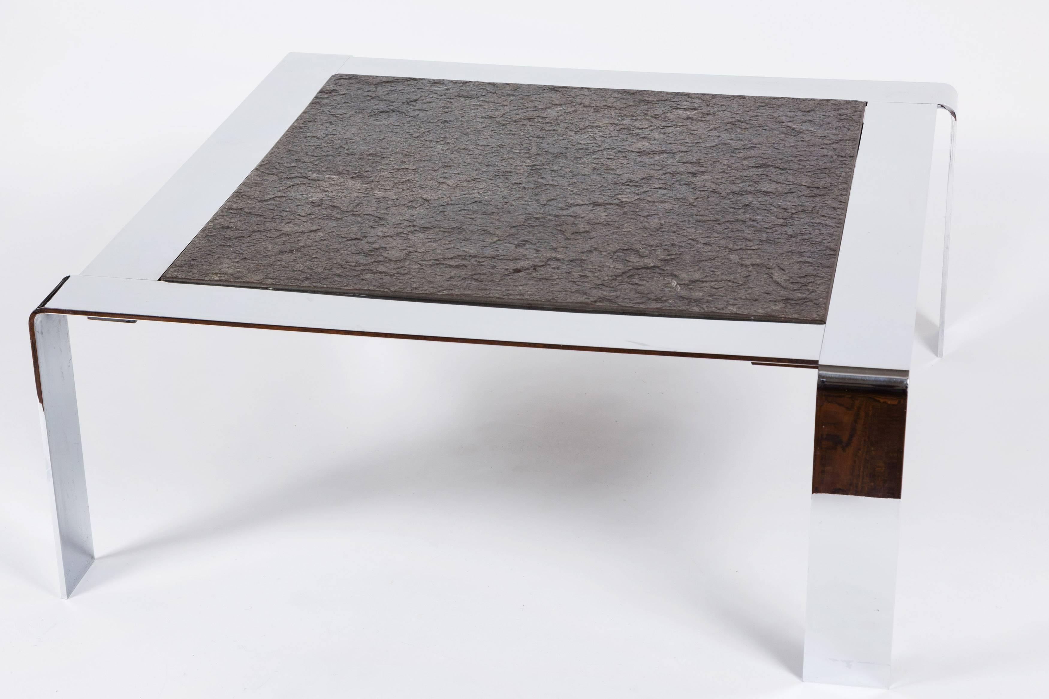 metal and slate coffee table