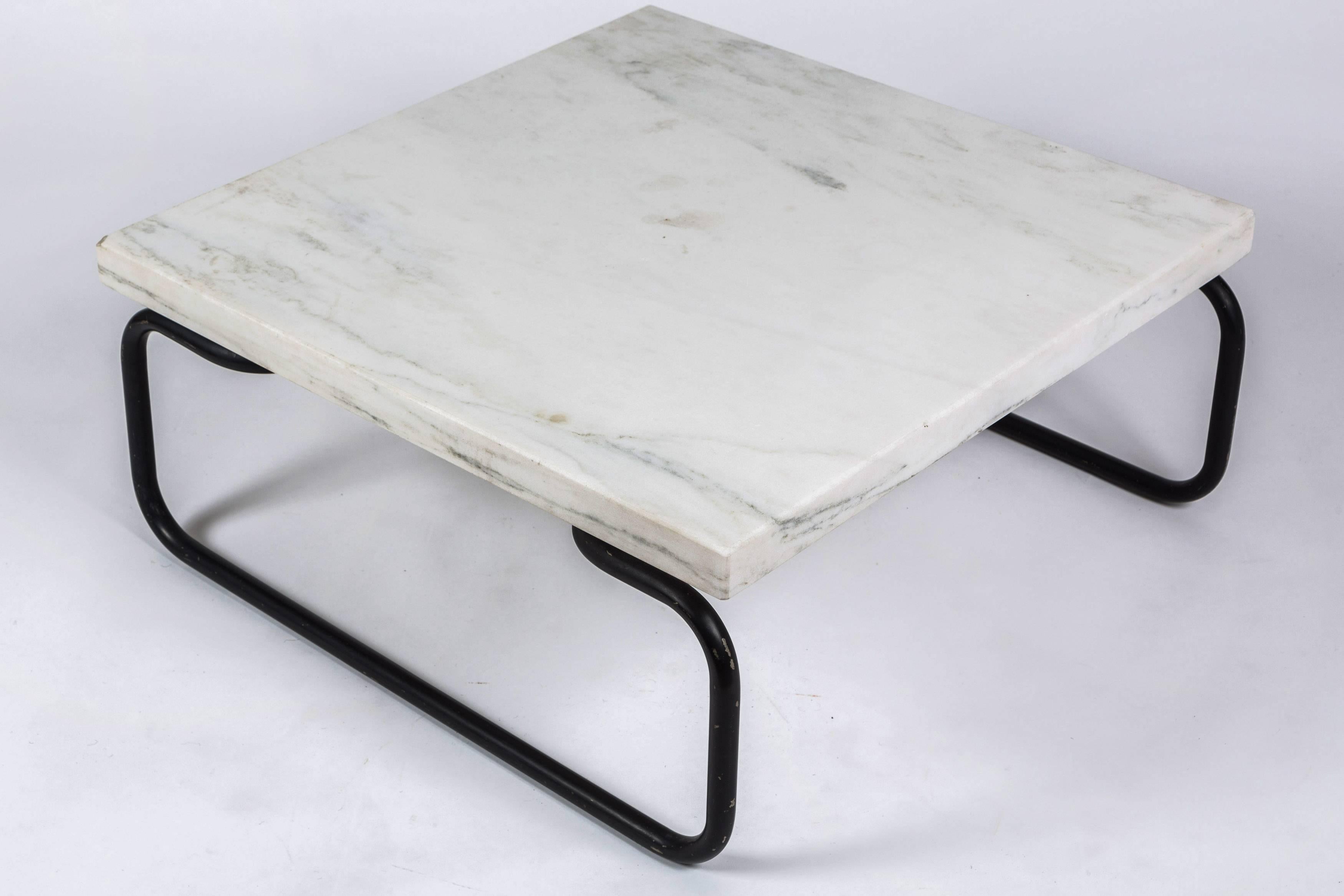 Metal 1960s Italian Marble Cocktail Table by Michael McCarthy for Cassina  For Sale