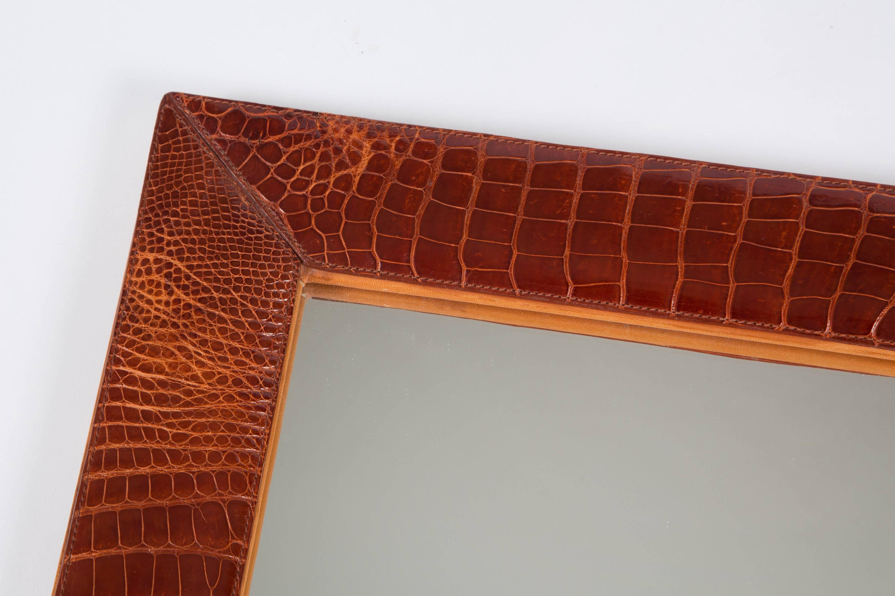 20th Century Red Alligator Mirror by Puruti Beverly Hills For Sale