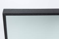 Modern Blackened Oak Square Wall Mirror, USA, Circa 2000