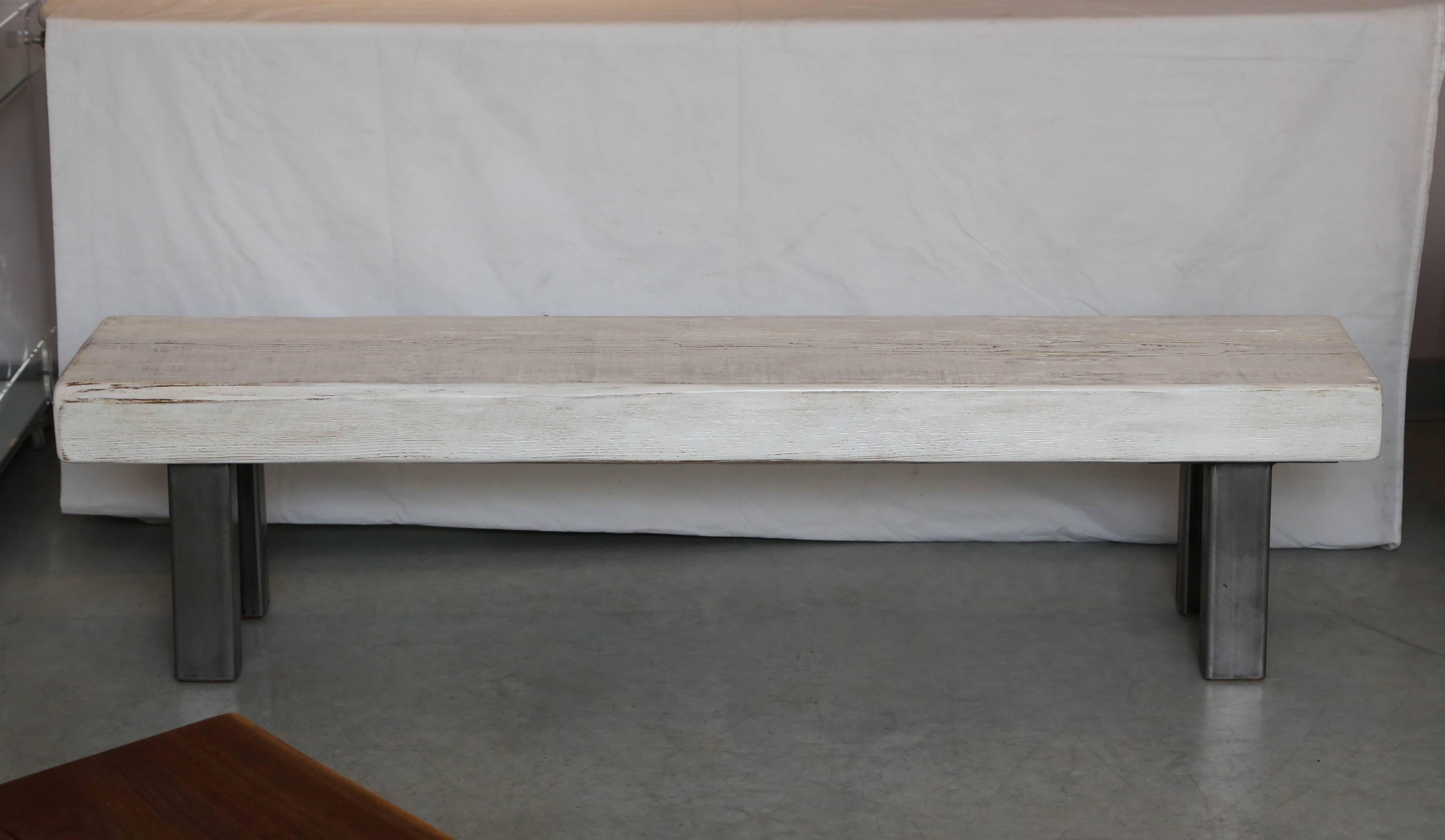 This bench is handcrafted by a Floridian artist, we can custom your order.

The material is cedar,which is lightweight wood and impervious to insects.
Finish is a clear sealer which will not yellow over time.

It is possible to put the bench outside
