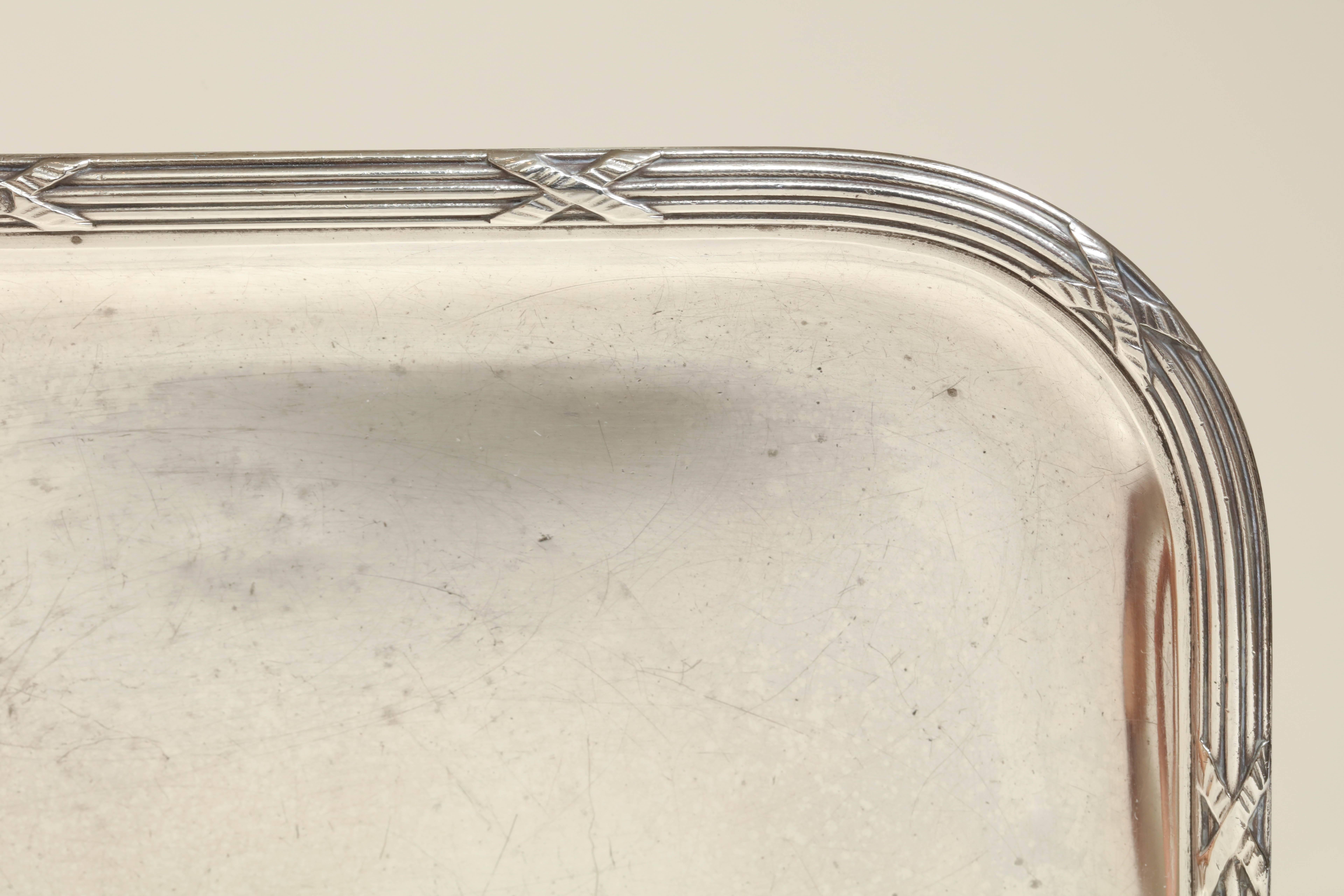rectangular silver tray