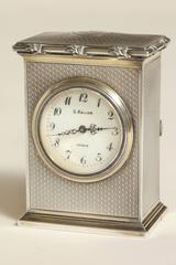 Gustave Keller Freres Sterling Silver Gilt Clock