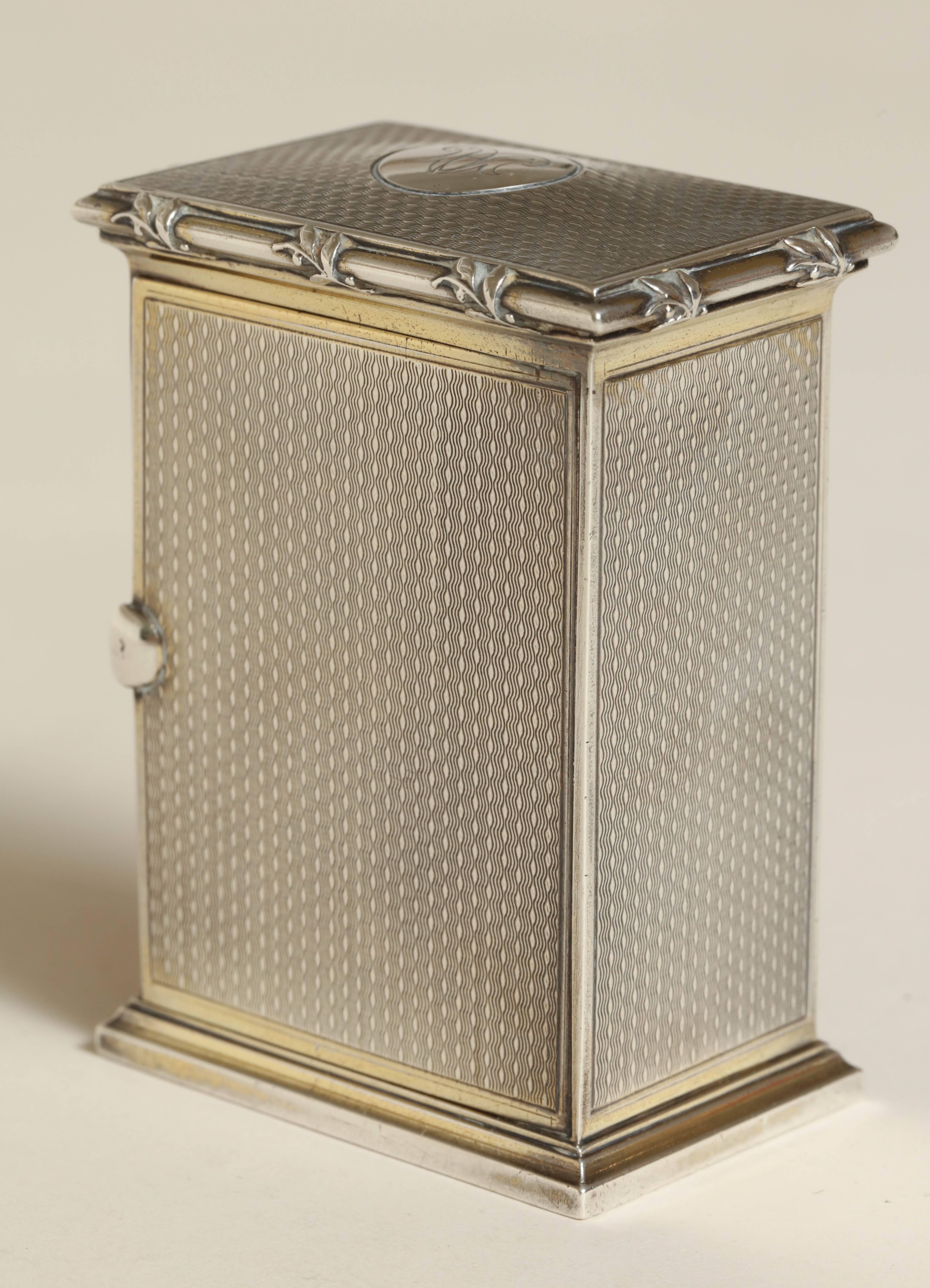 French Gustave Keller Freres Sterling Silver Gilt Clock
