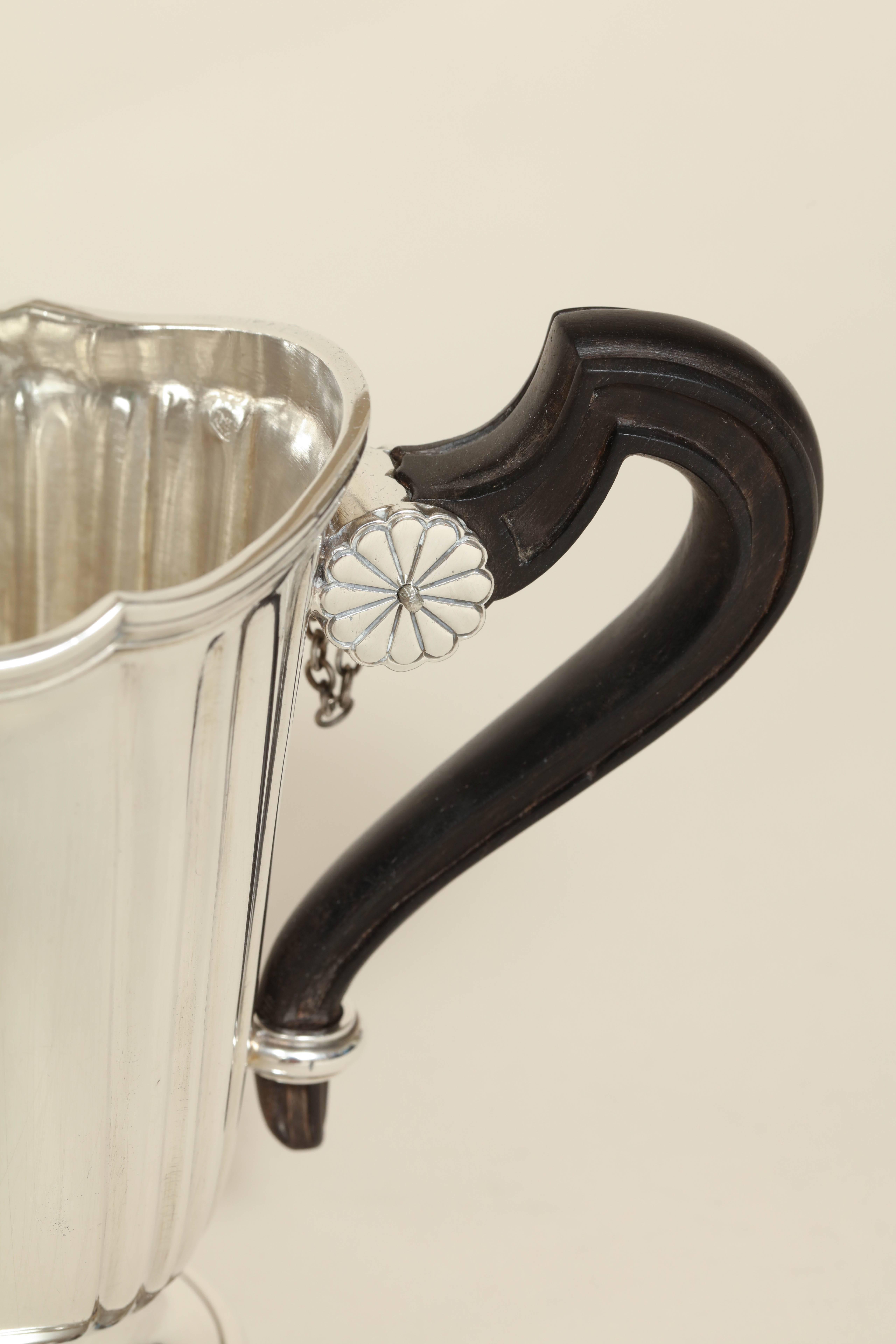 Jacques Cardeilhac French Art Deco Sterling Silver Cream Pitcher In Excellent Condition For Sale In New York, NY