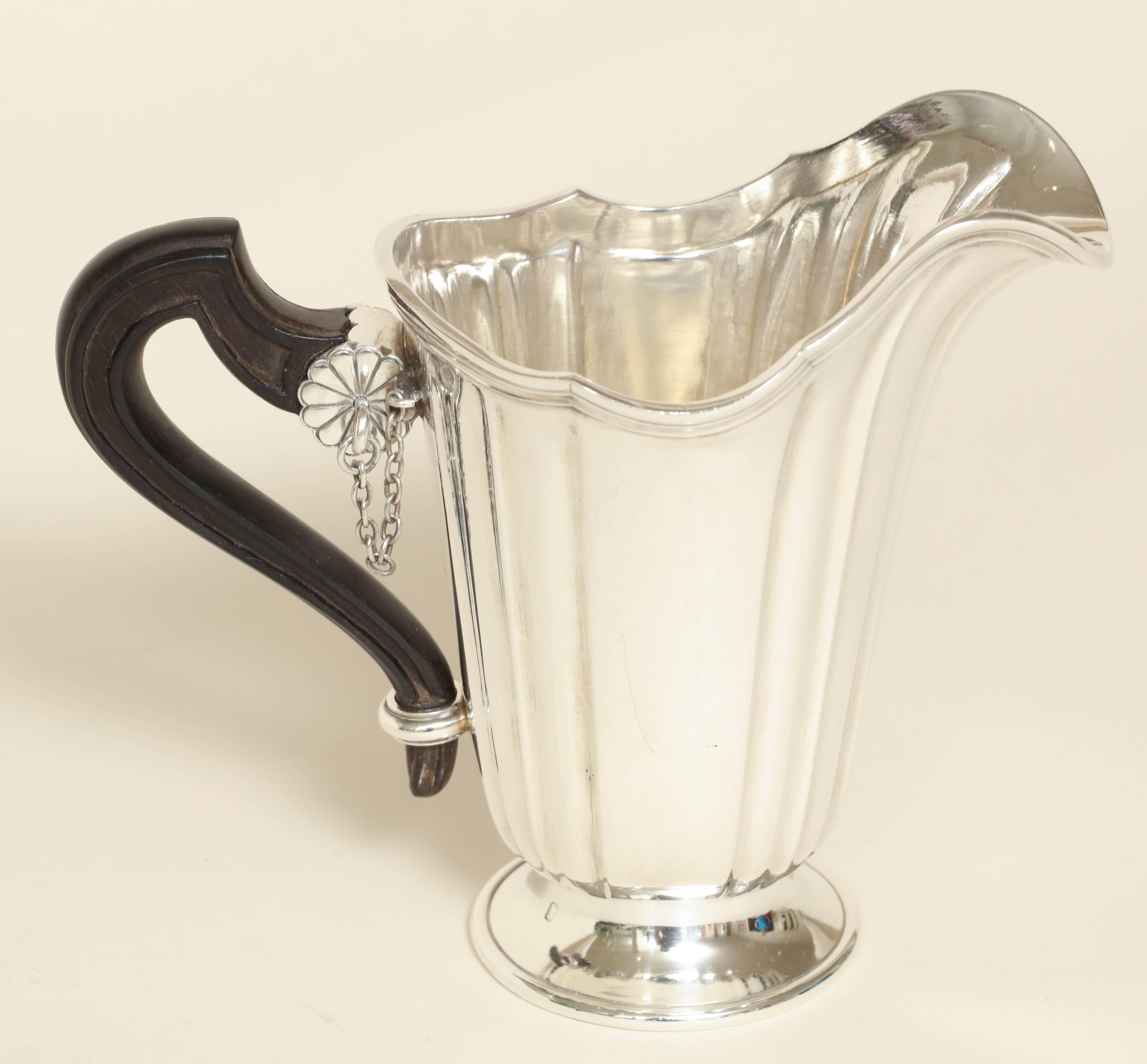 Jacques Cardeilhac French Art Deco Sterling Silver Cream Pitcher For Sale 1