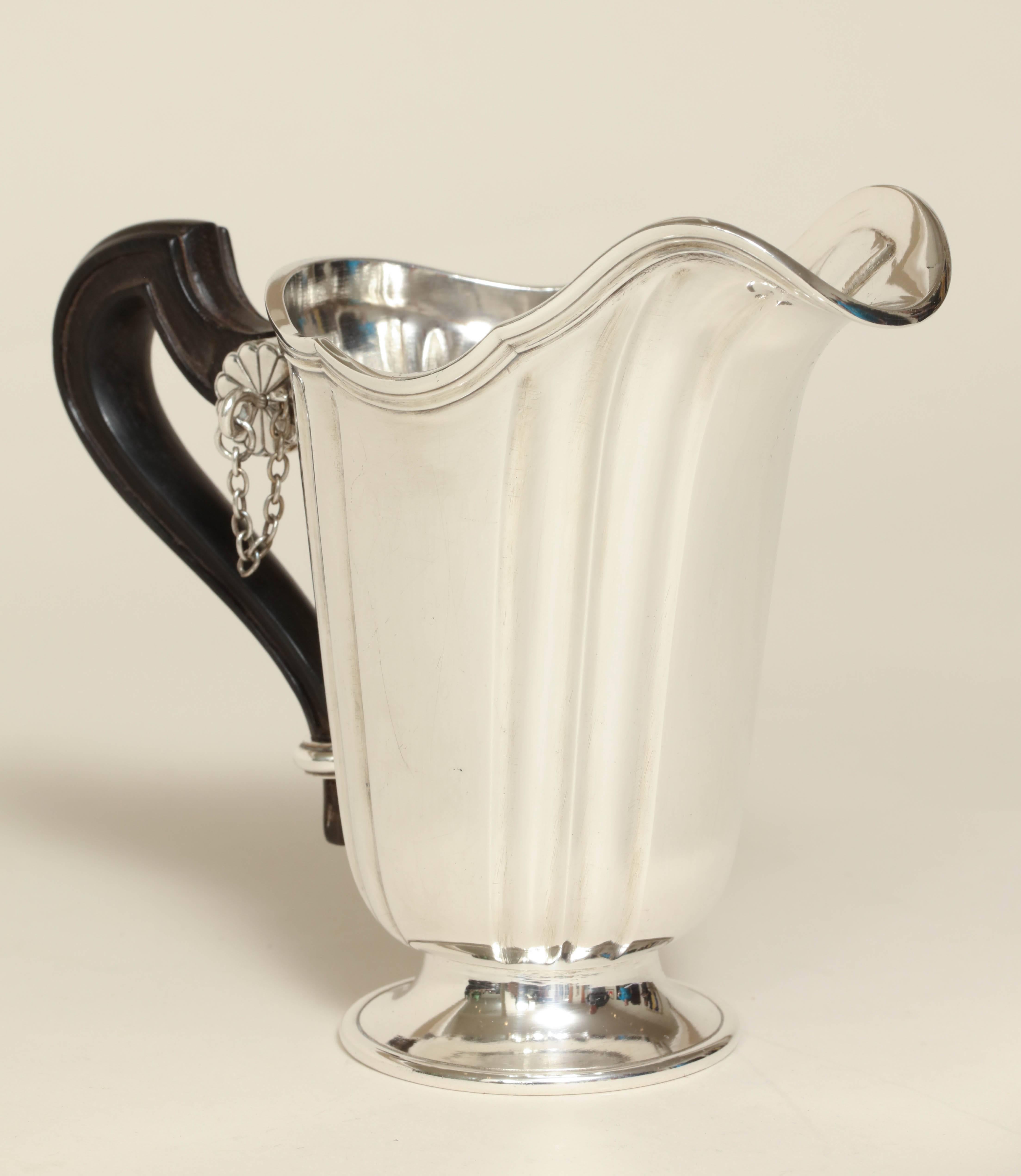 Jacques Cardeilhac French Art Deco Sterling Silver Cream Pitcher For Sale 6