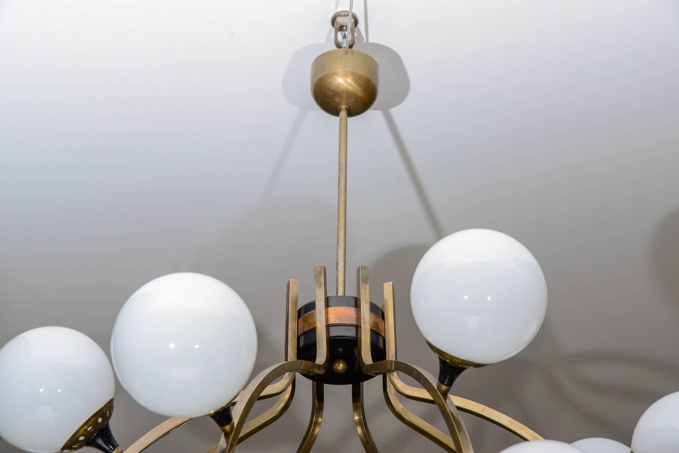 Mid-Century Modern Cage Style Globes Chandeliers