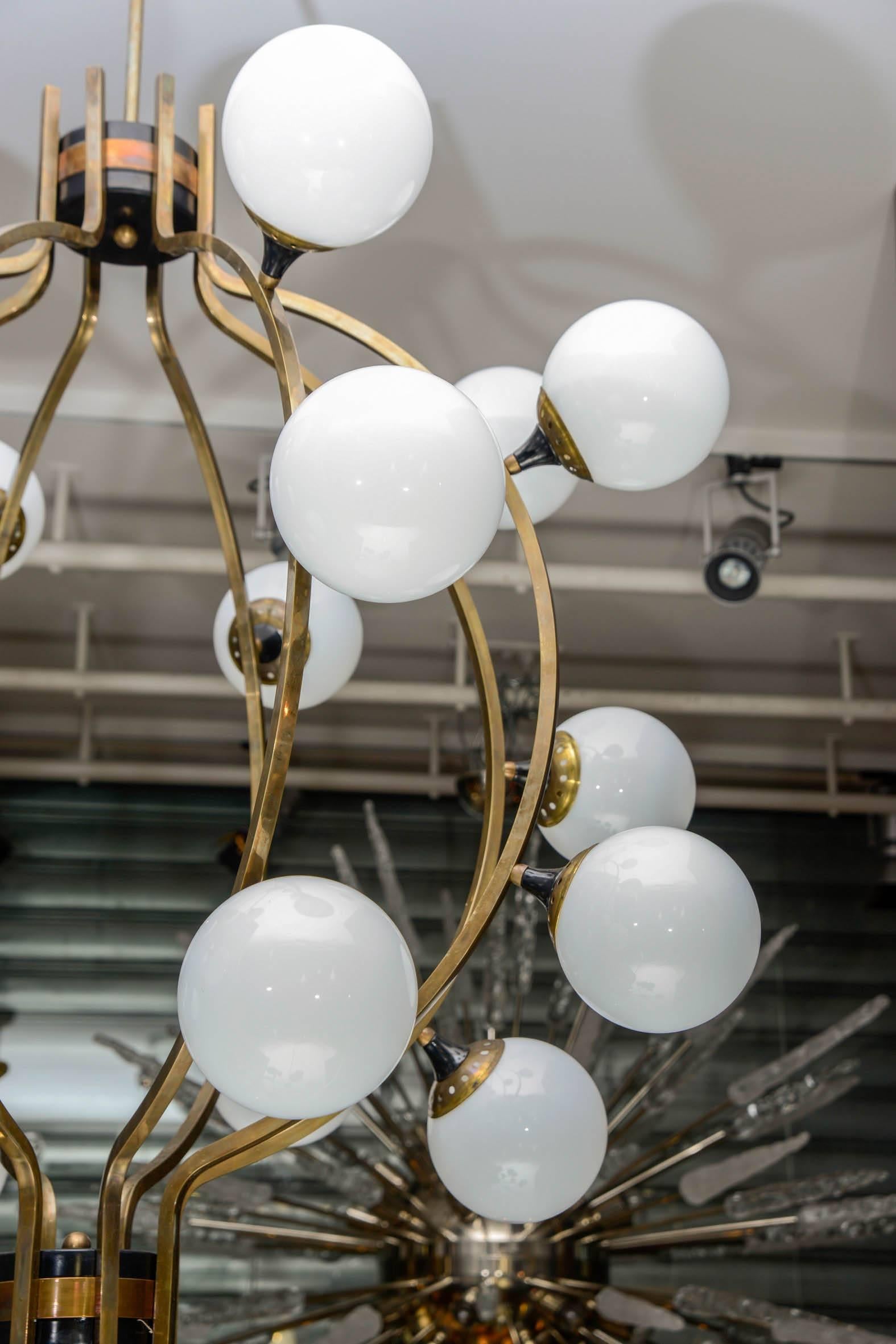 Italian Cage Style Globes Chandeliers
